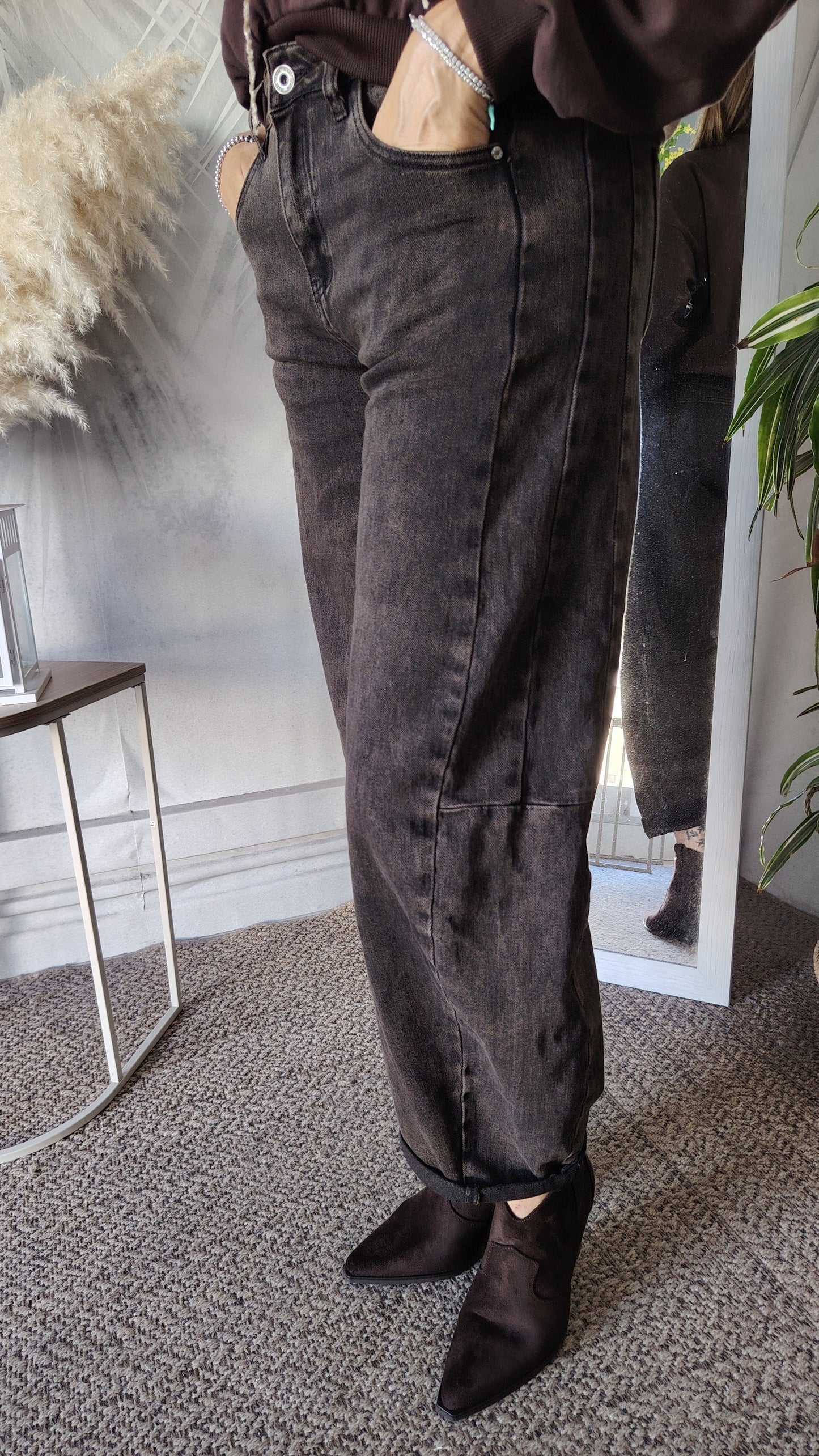 Jeans lavaggio marrone