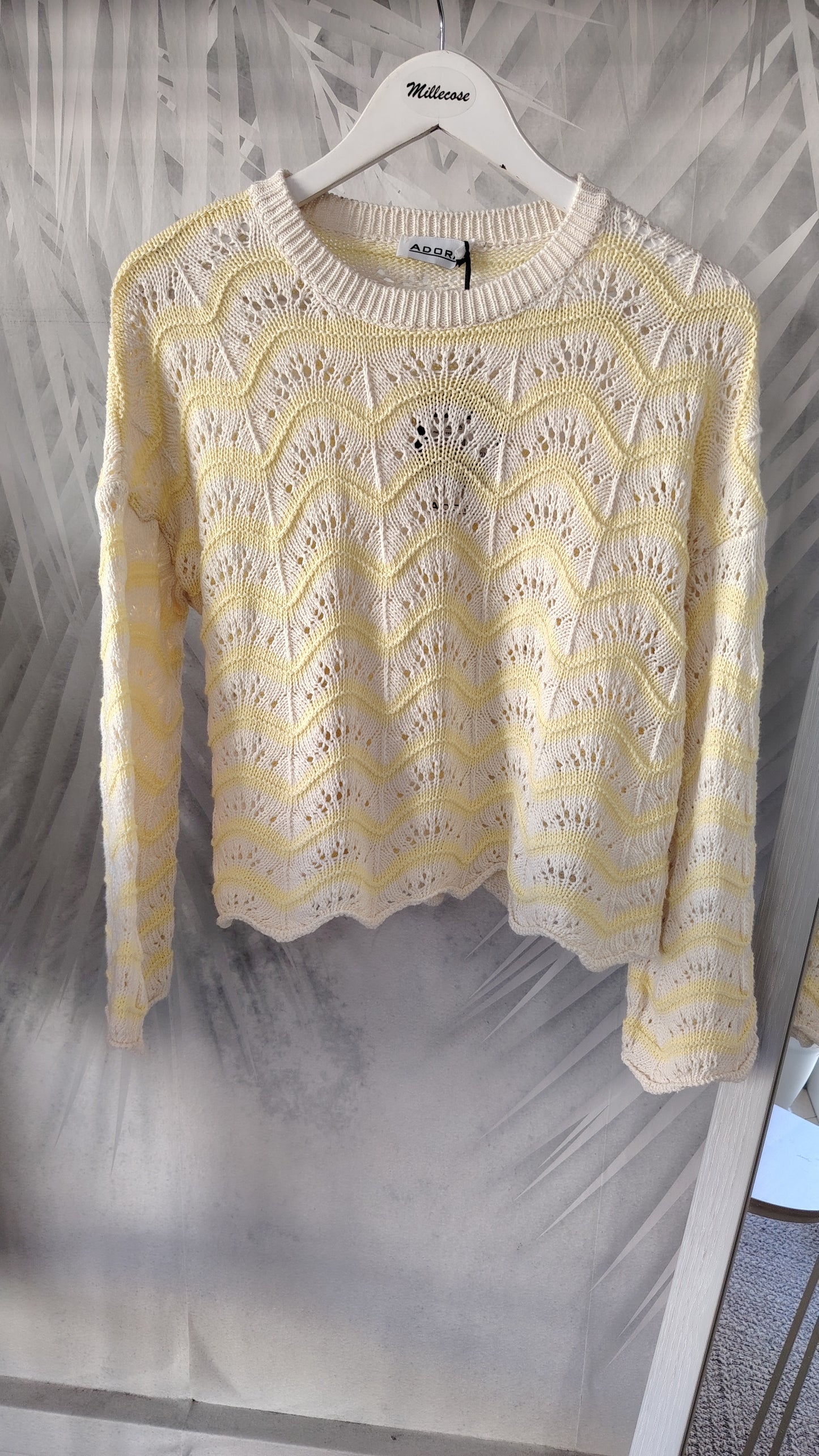 Pull punto pavone bicolore