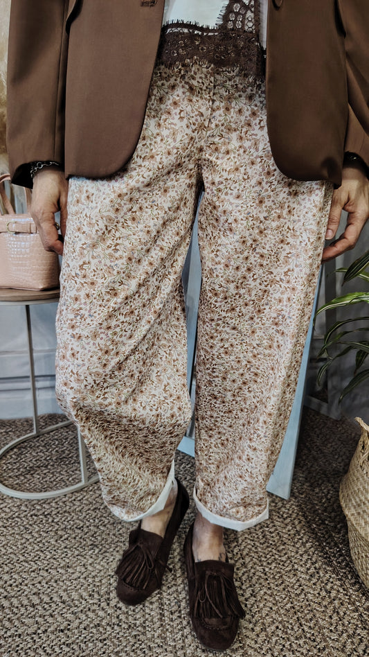 Pantalone ovetto a fiori