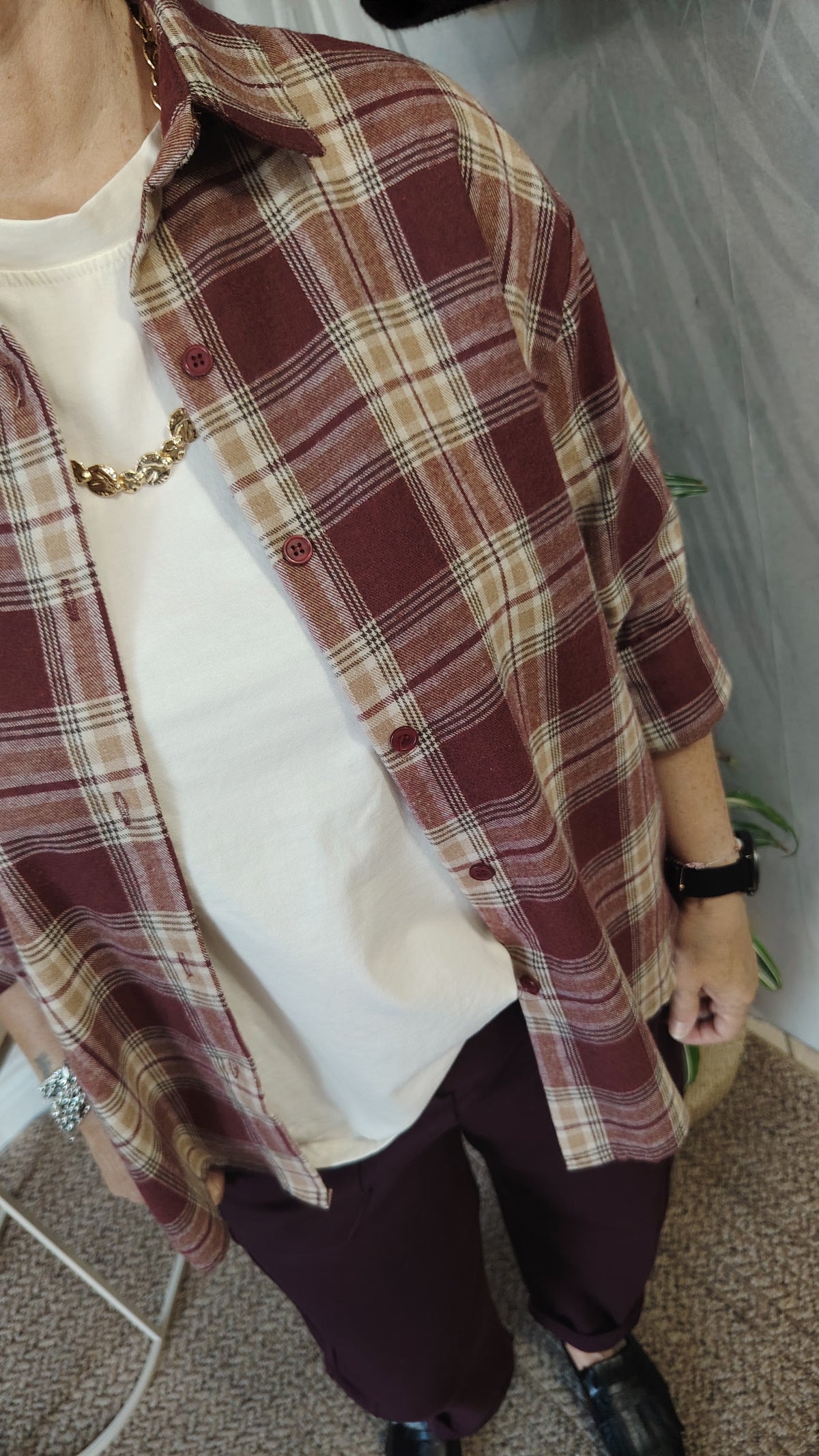 Camicia check over