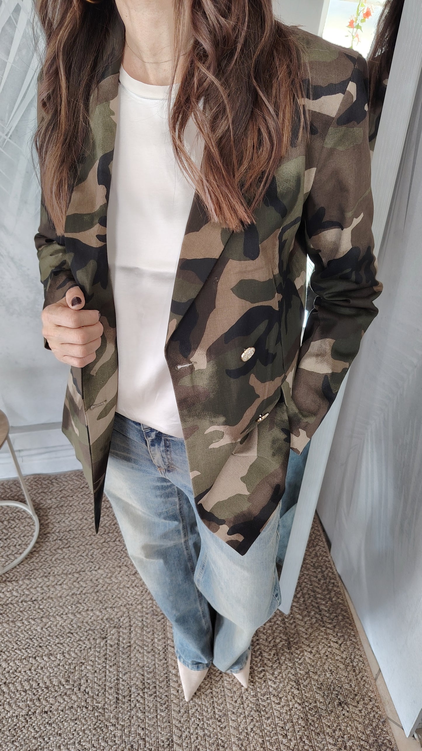 Blazer doppiopetto camouflage