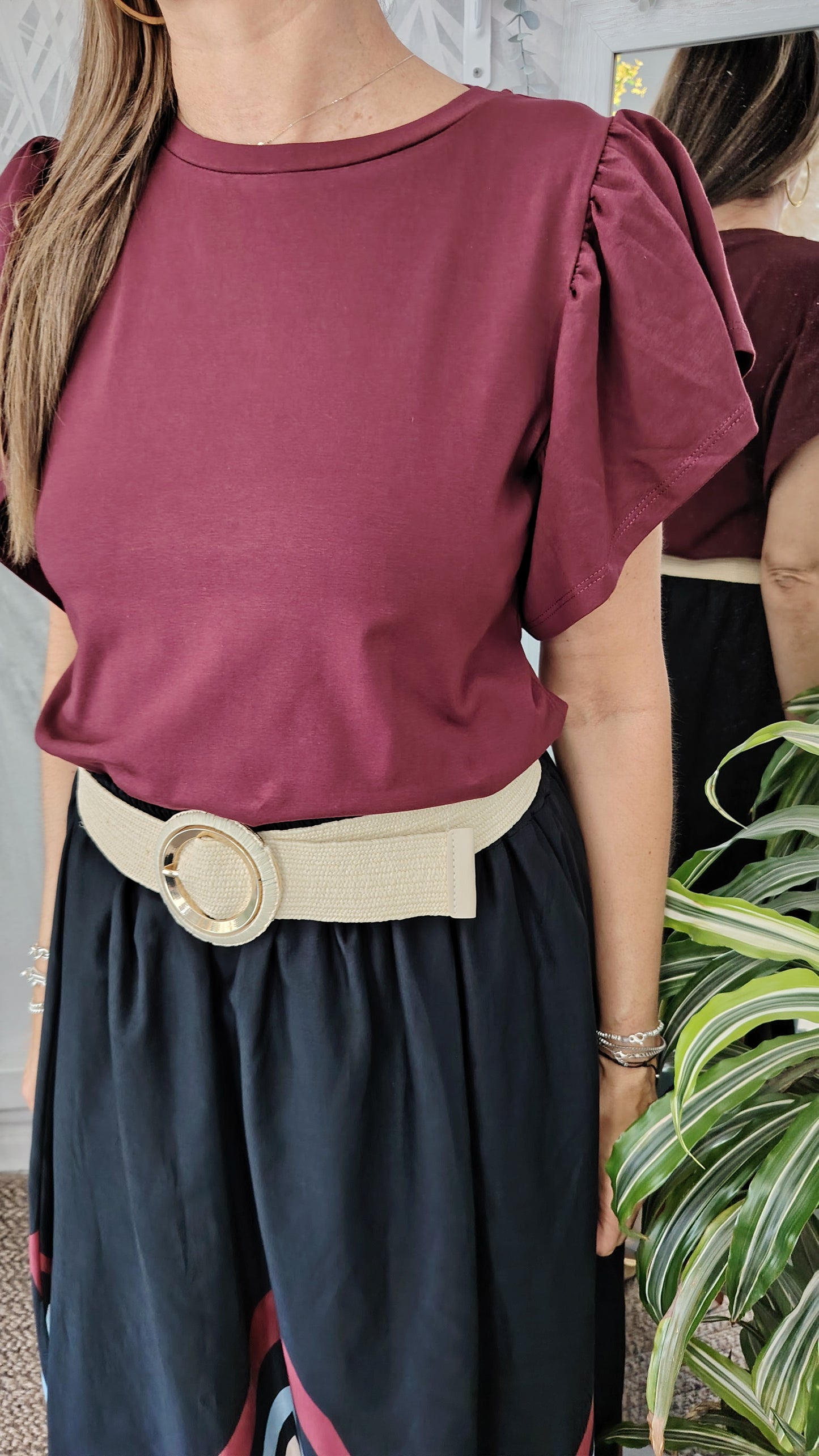 Maglia maniche rouches