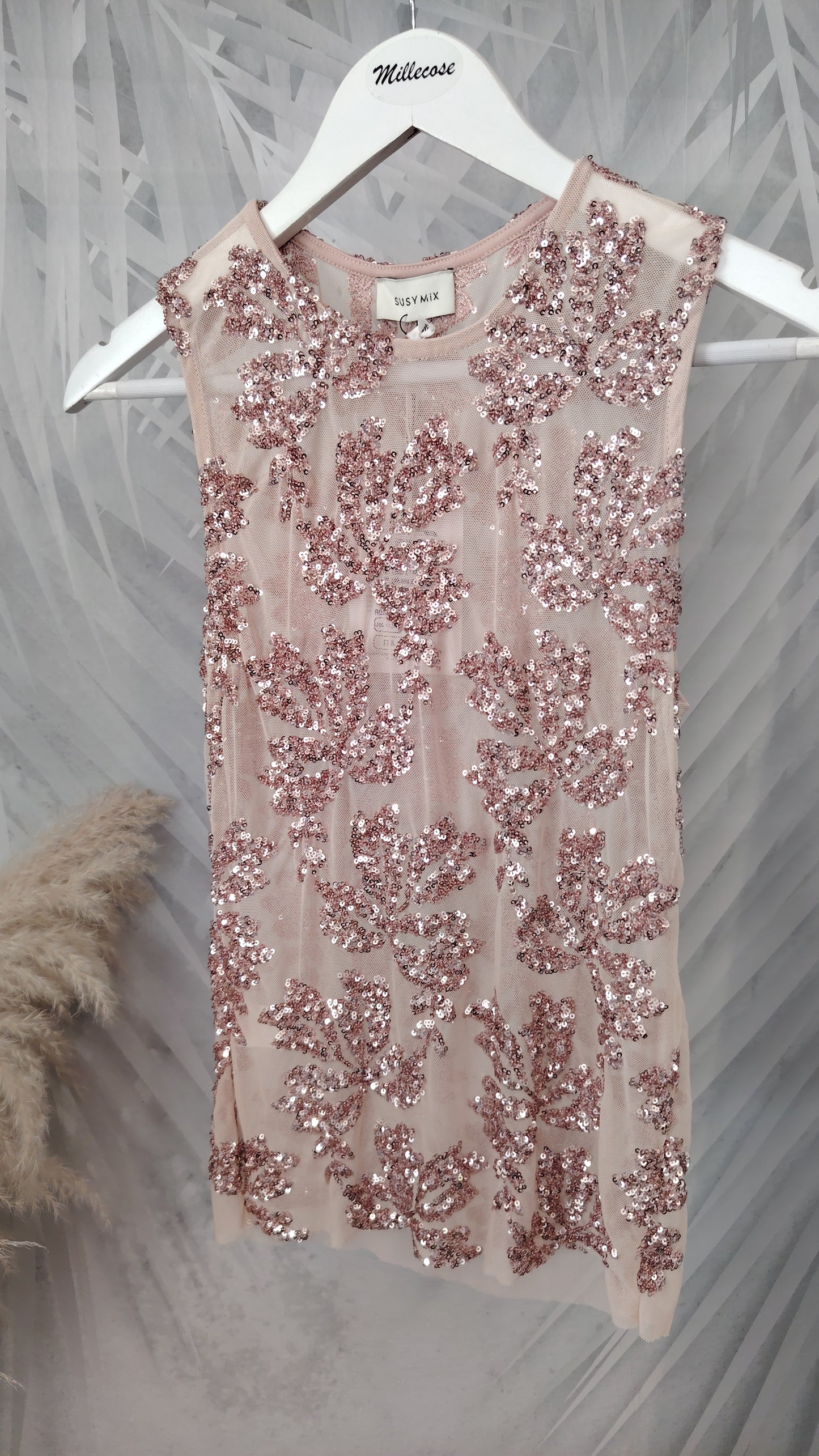 Canotta tulle e paillettes
