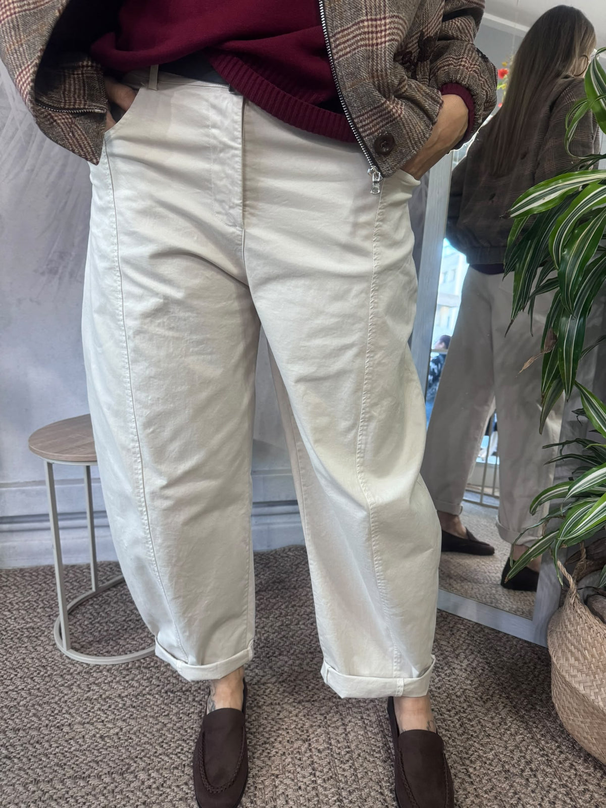 Pantaloni barrell cotone invernale