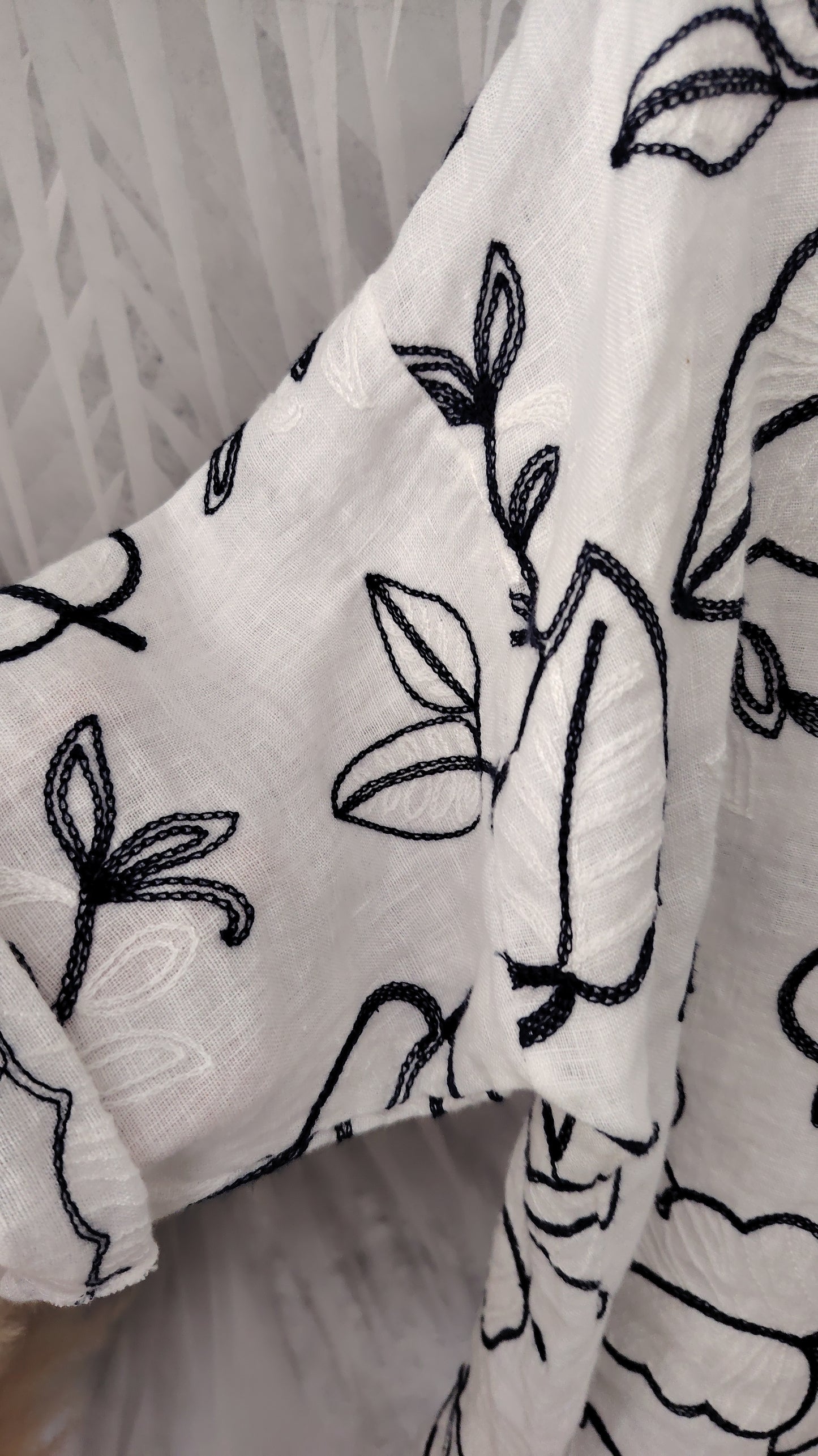 Camicia misto lino con ricami