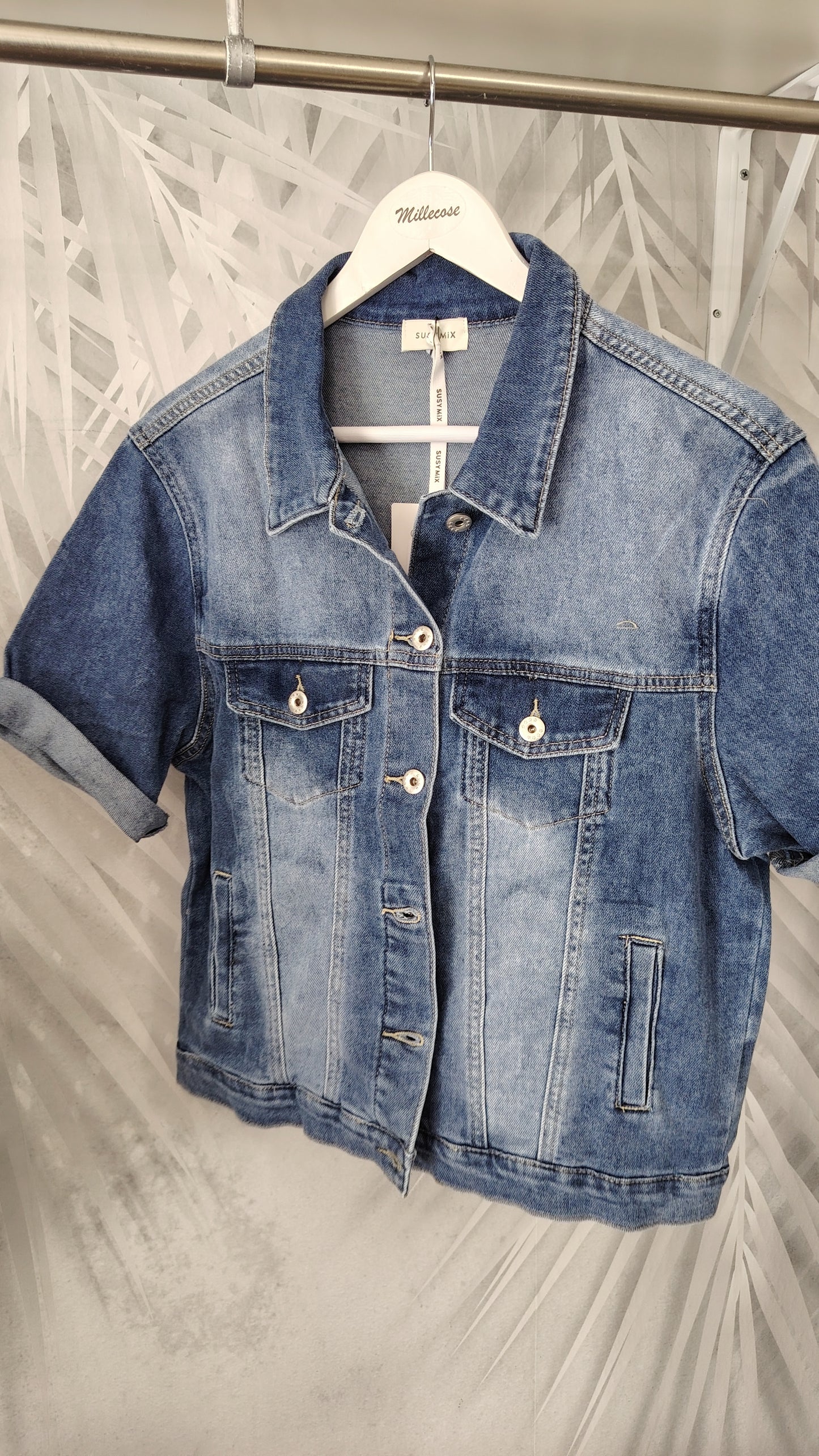 Giubbino denim manica 3/4