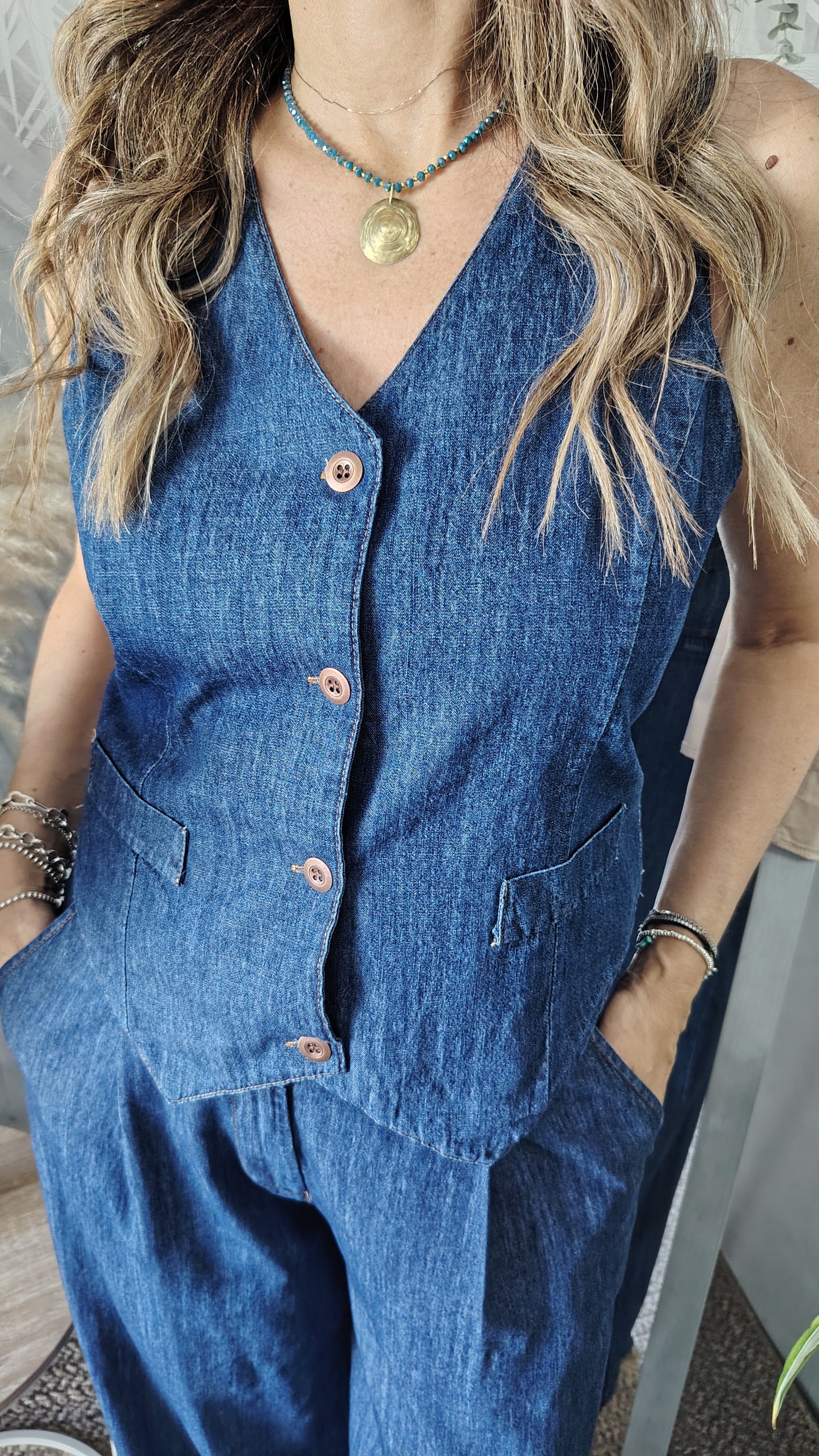 Gilet chambray