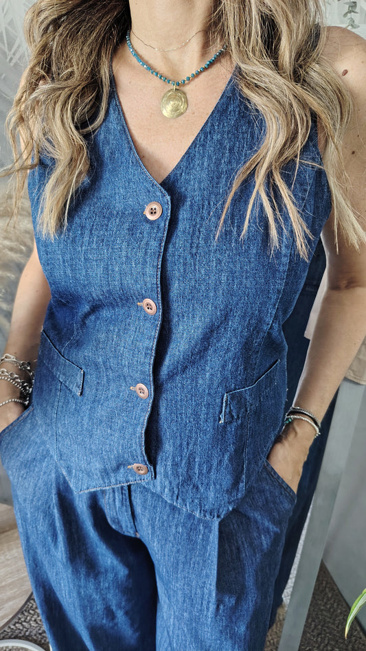 Gilet chambray