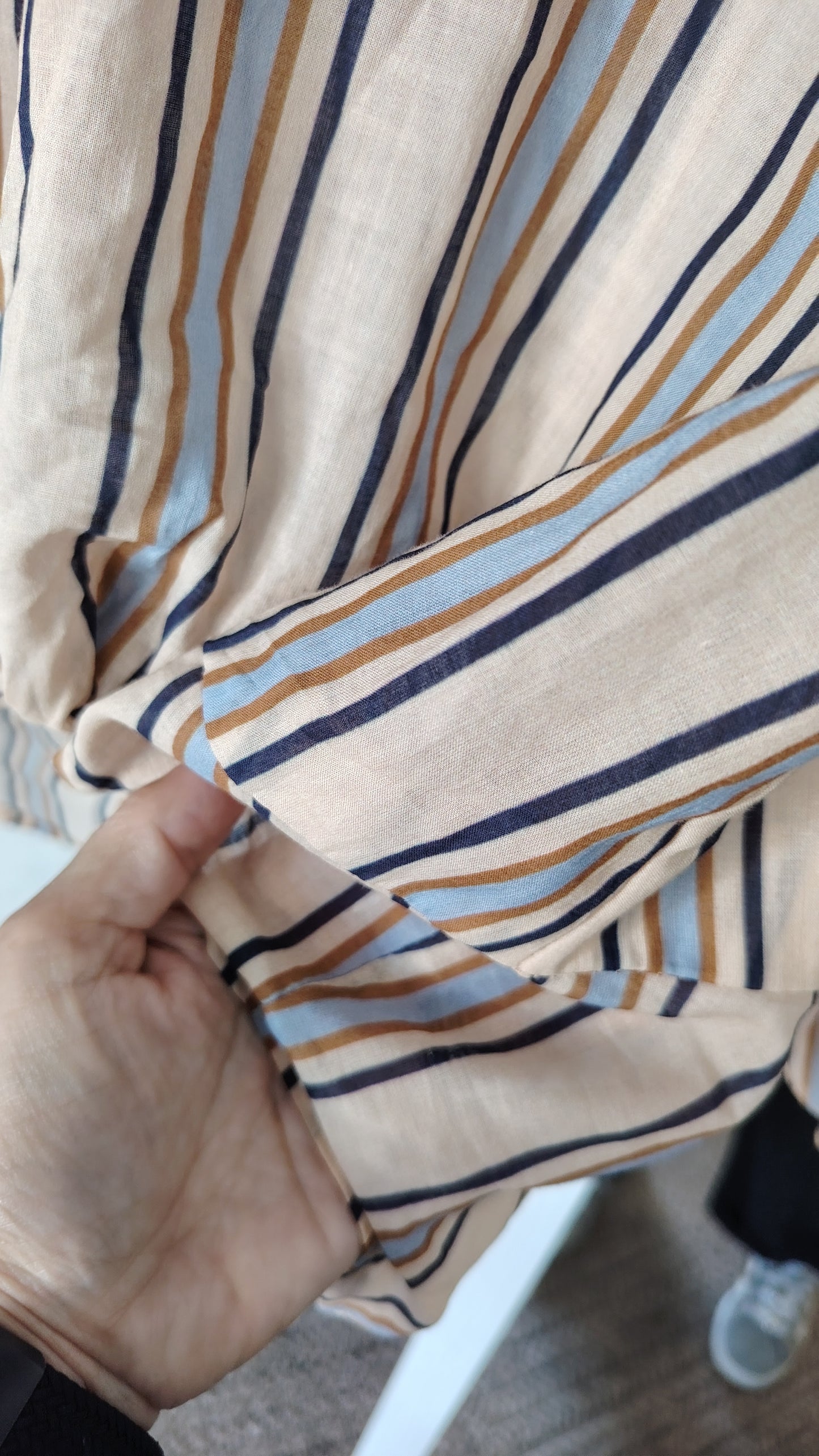 Camicia righe con polsini arricciati