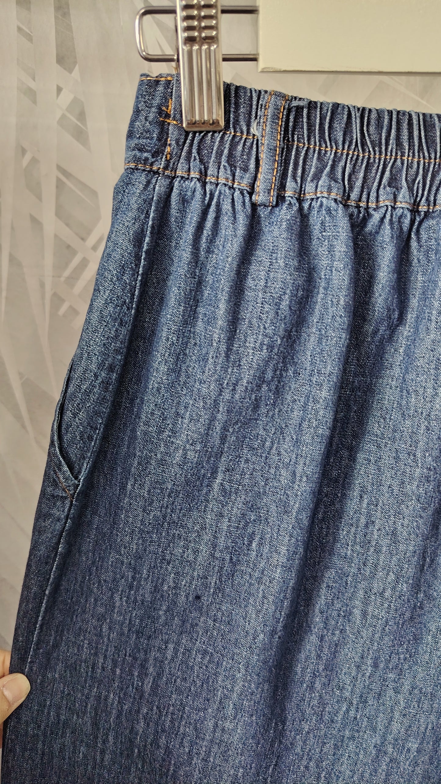 Pantalone palazzo in chambray