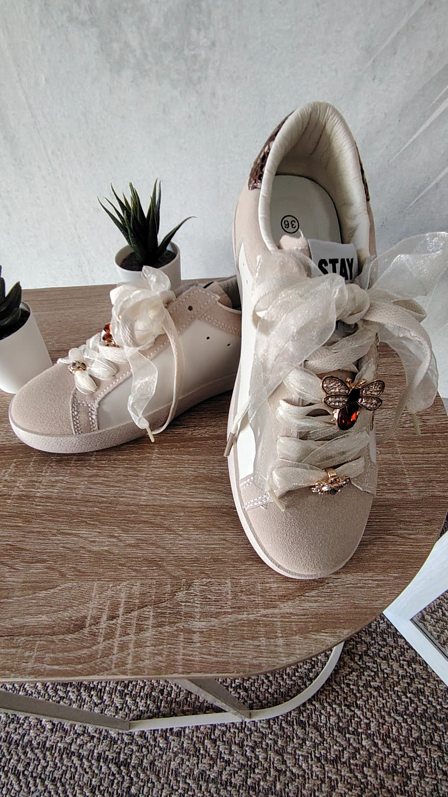 Sneakers ecopelle panna