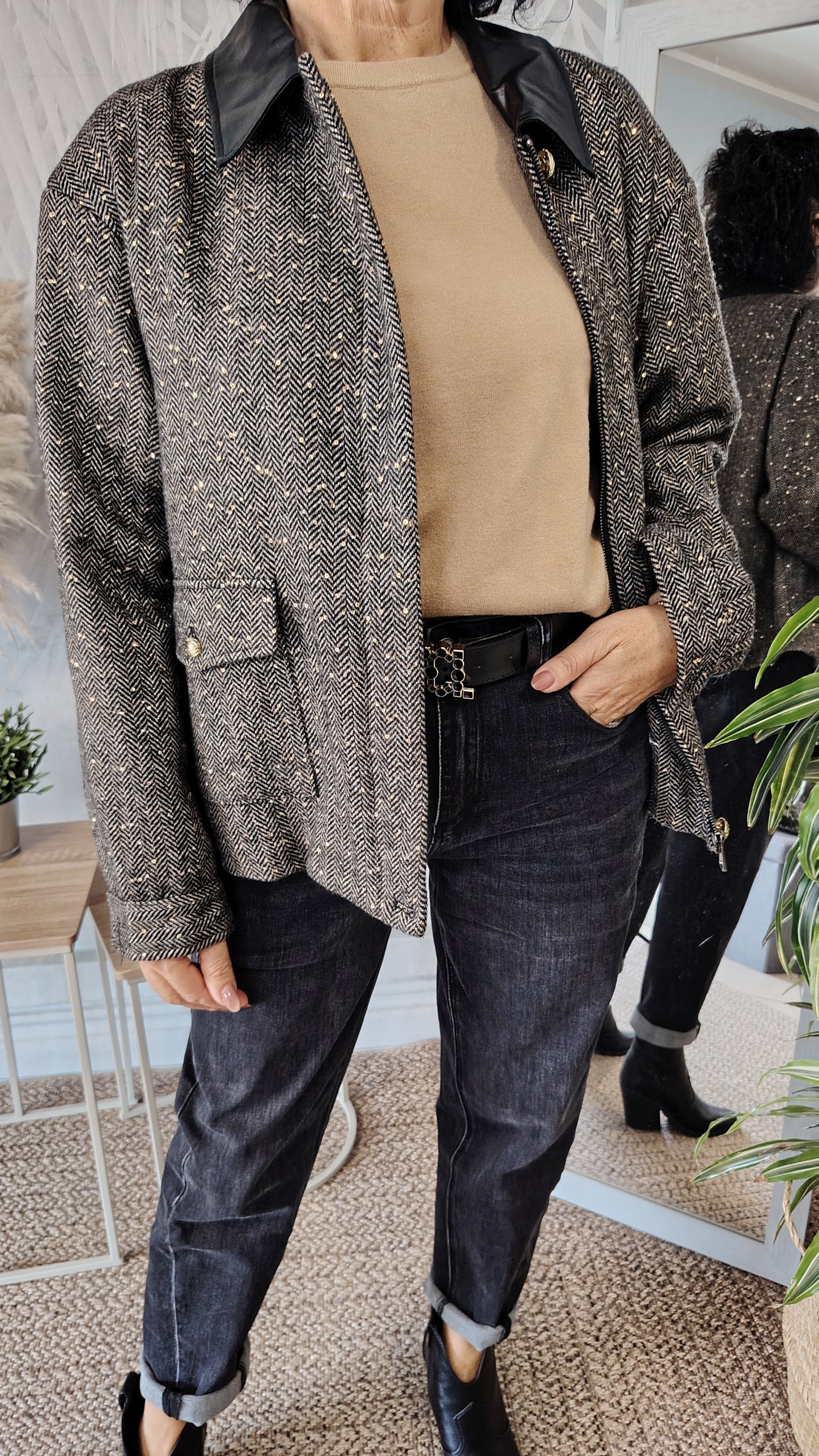 Giacca spinata paiette