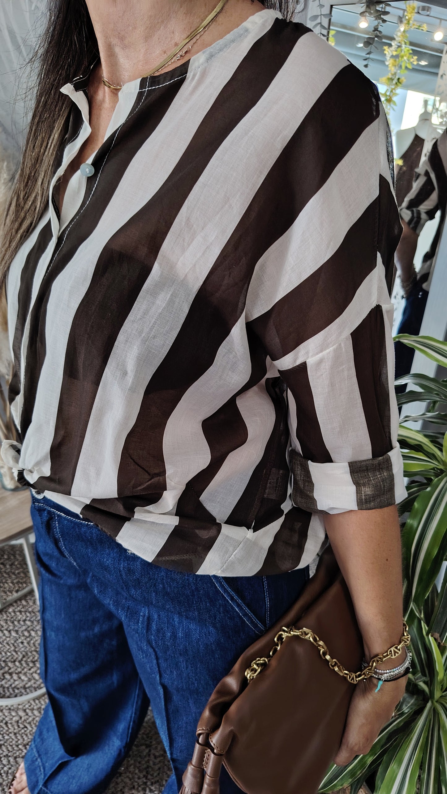 Camicia righe mussola