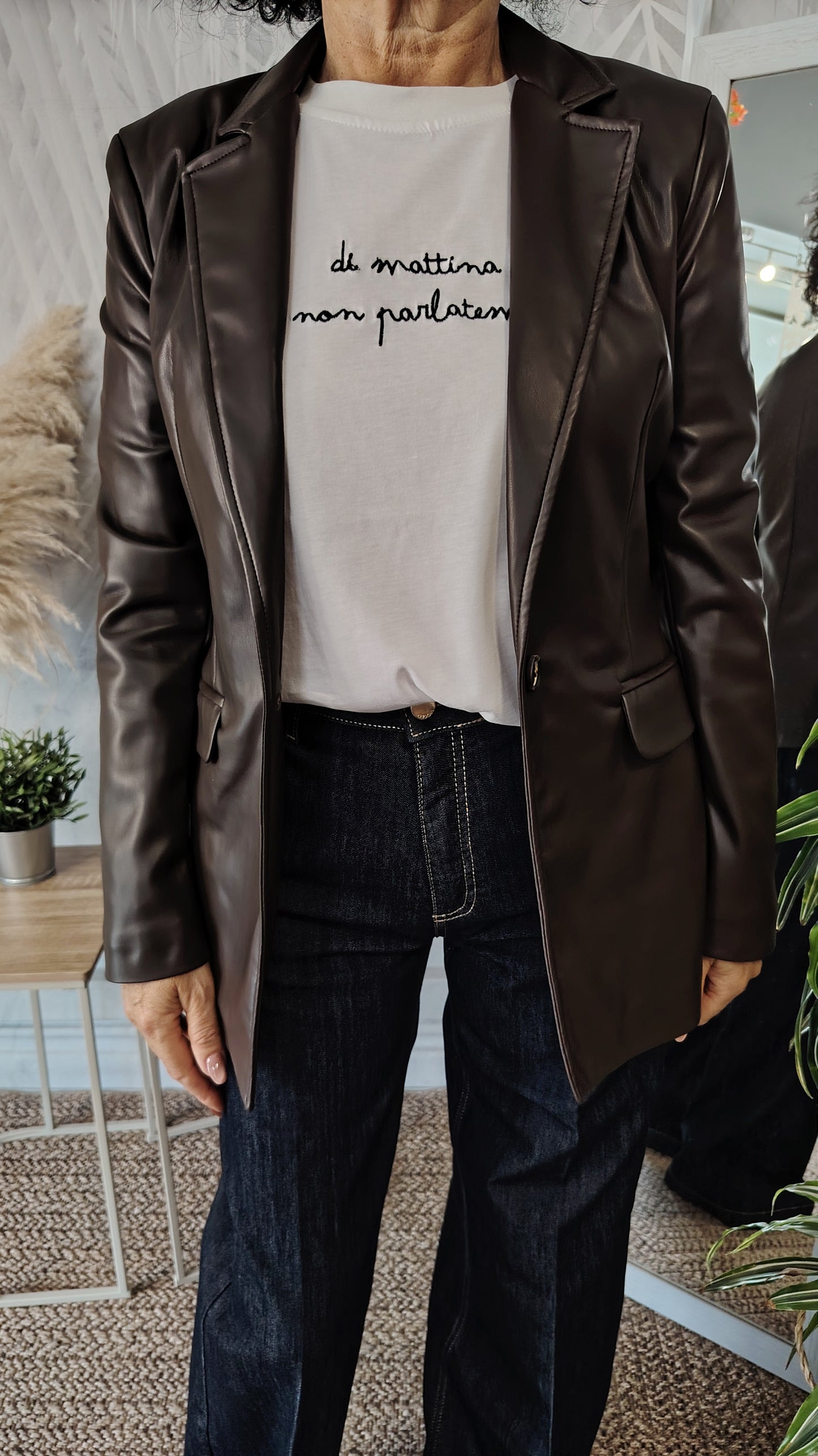 Blazer ecopelle moro