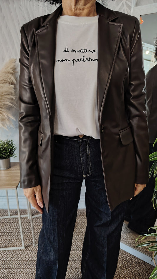 Blazer ecopelle moro