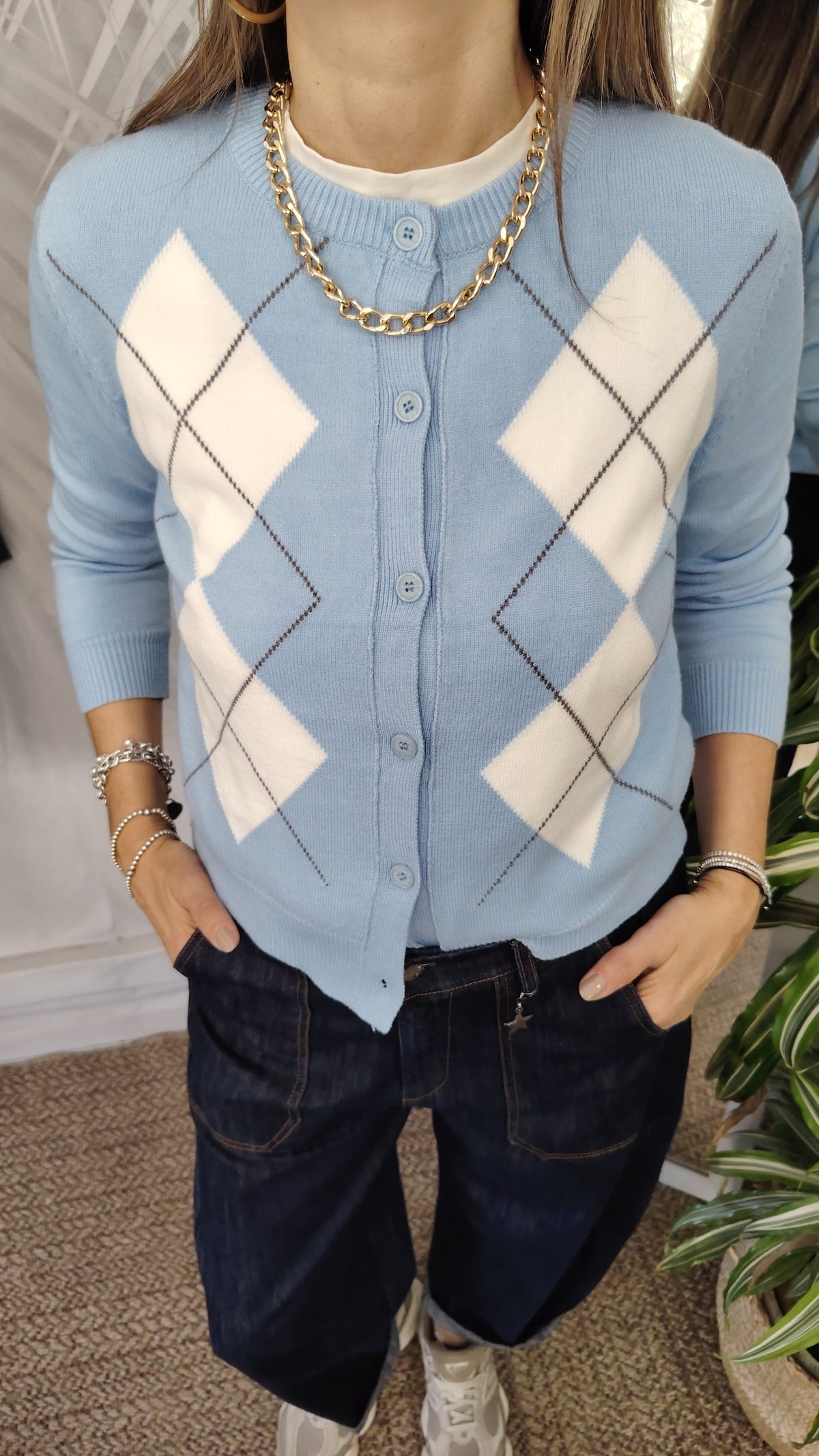 Cardigan coreana losanghe