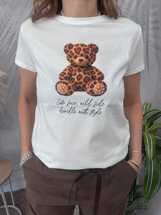 T-shirt Vicolo orsetto maculato