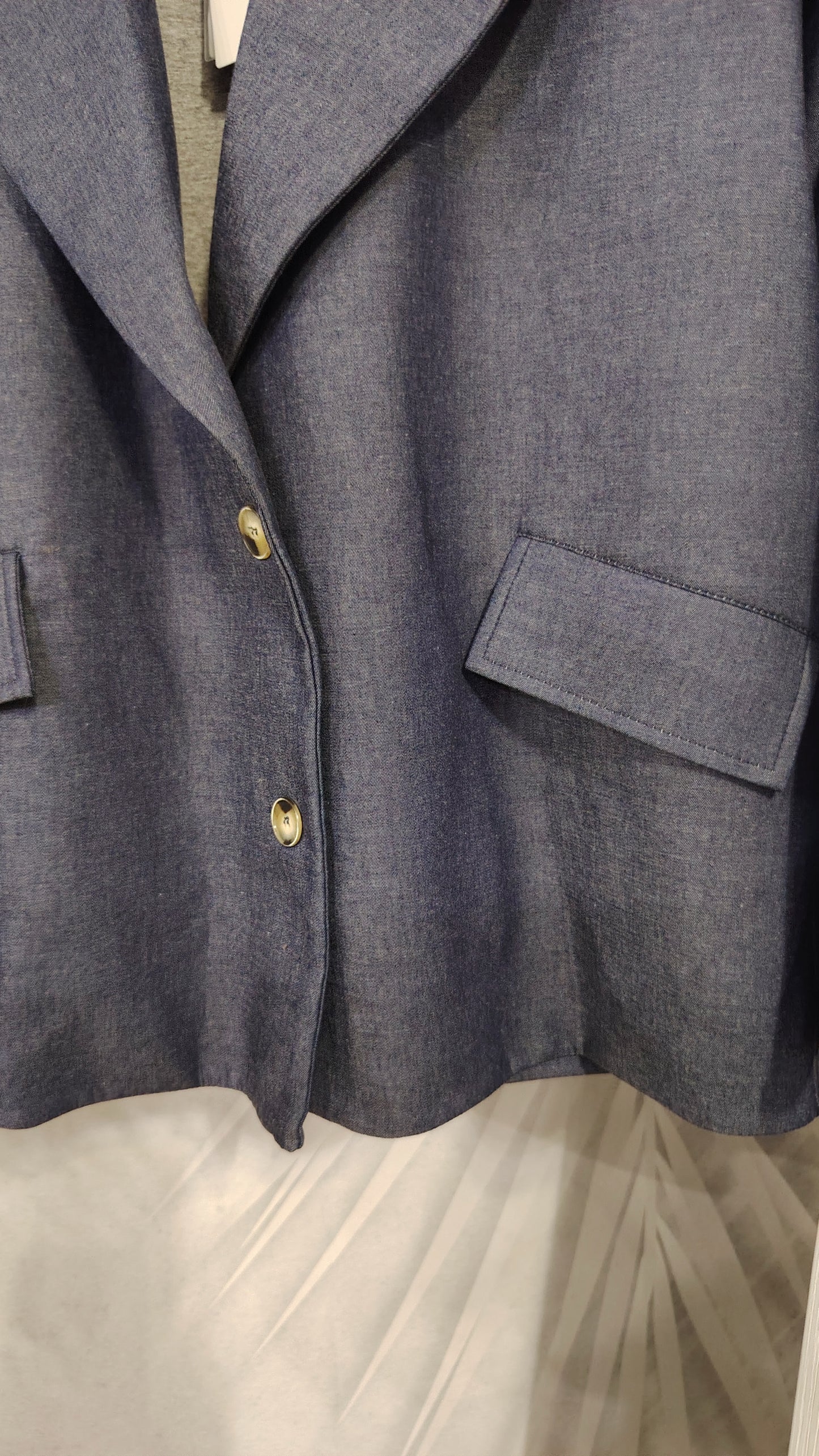 Giacca neoprene effetto denim