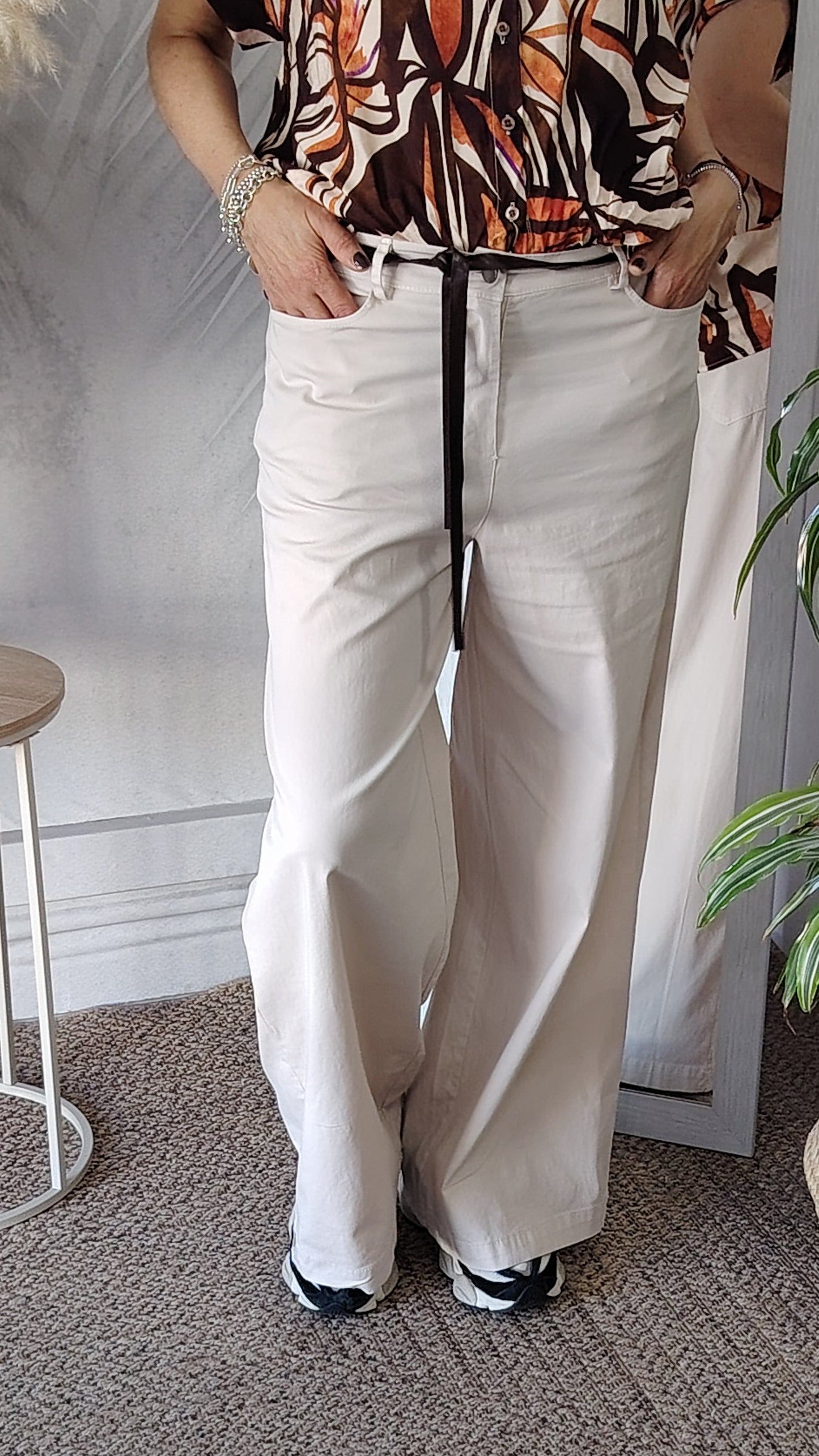 Pantaloni palazzo in cotone leggero