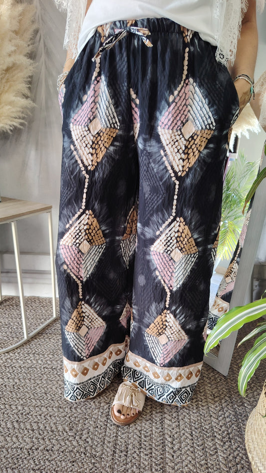 Pantaloni viscosa fantasia