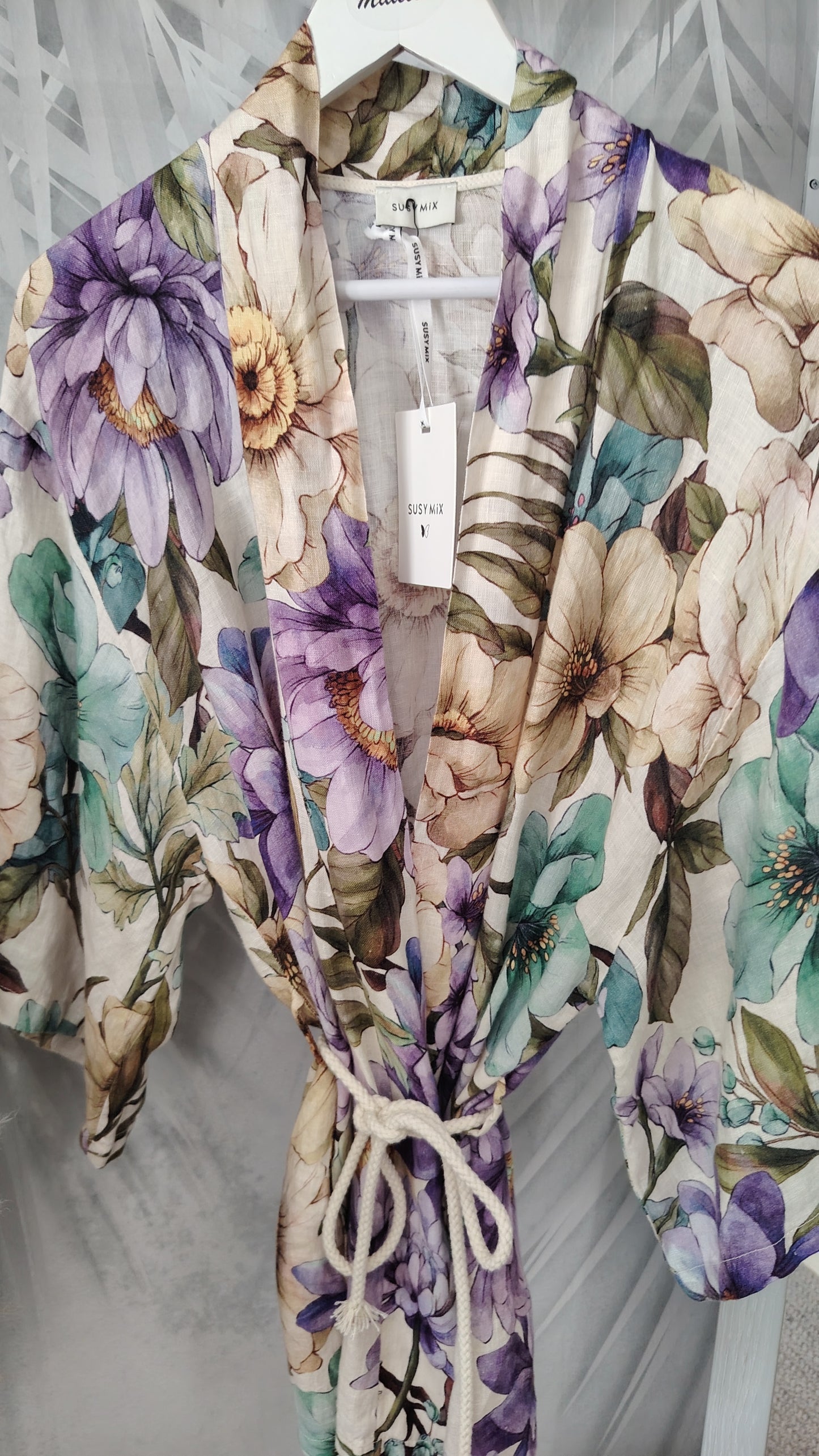Kimono puro lino a fantasia