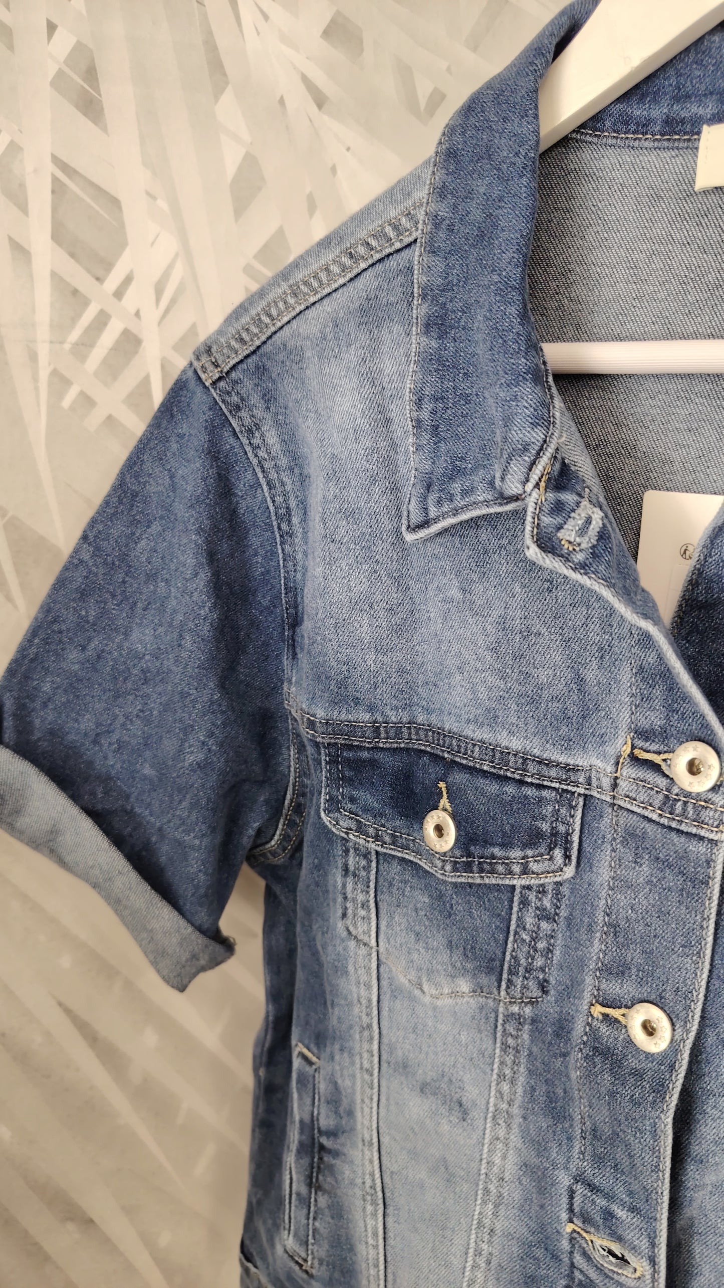 Giubbino denim manica 3/4