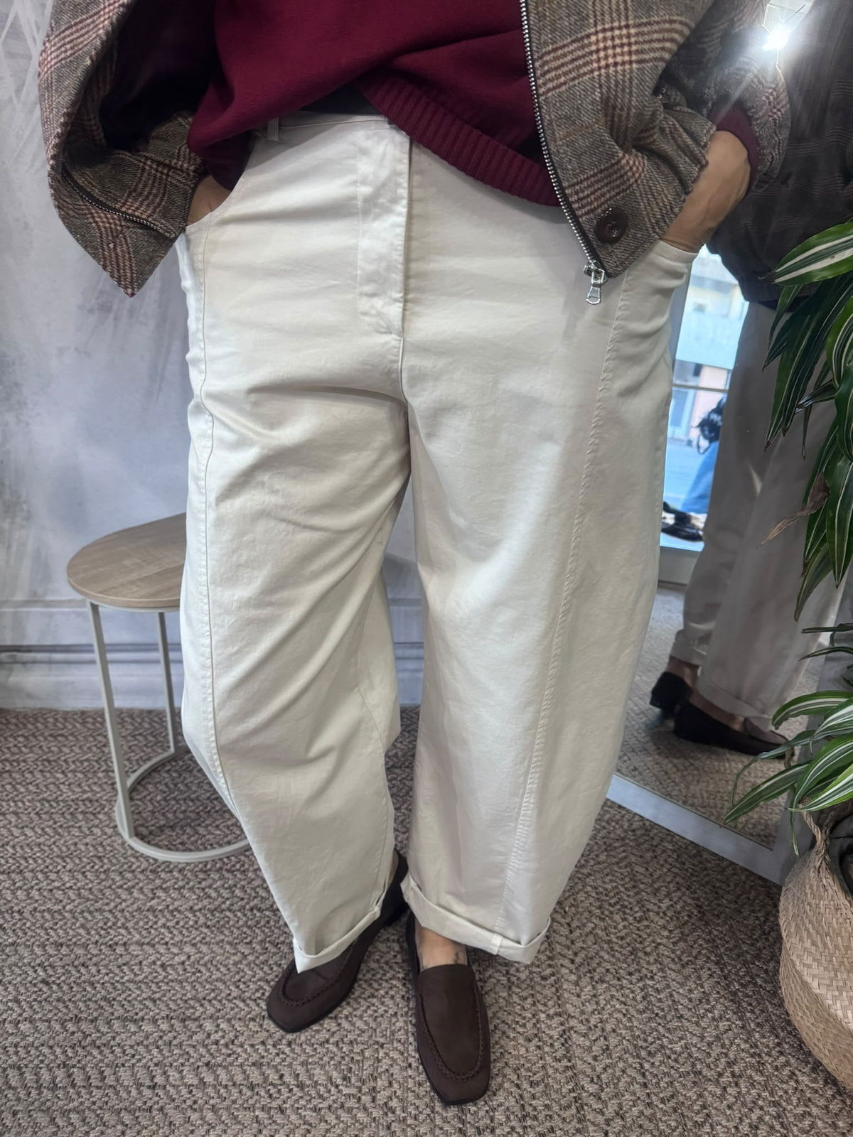 Pantaloni barrell cotone invernale