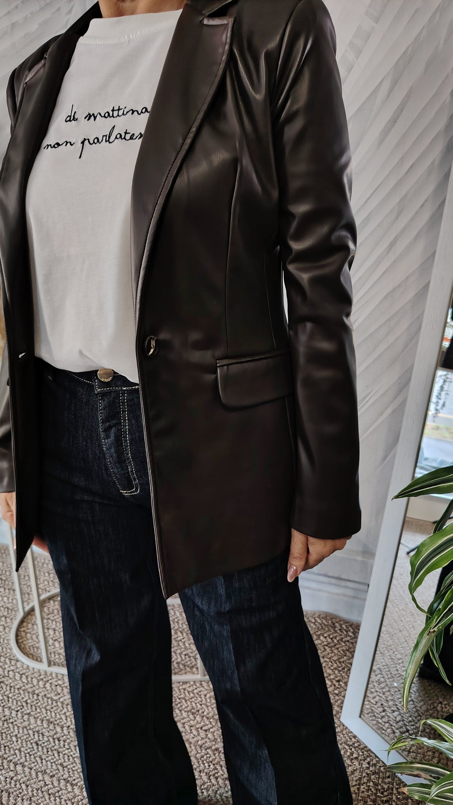 Blazer ecopelle moro