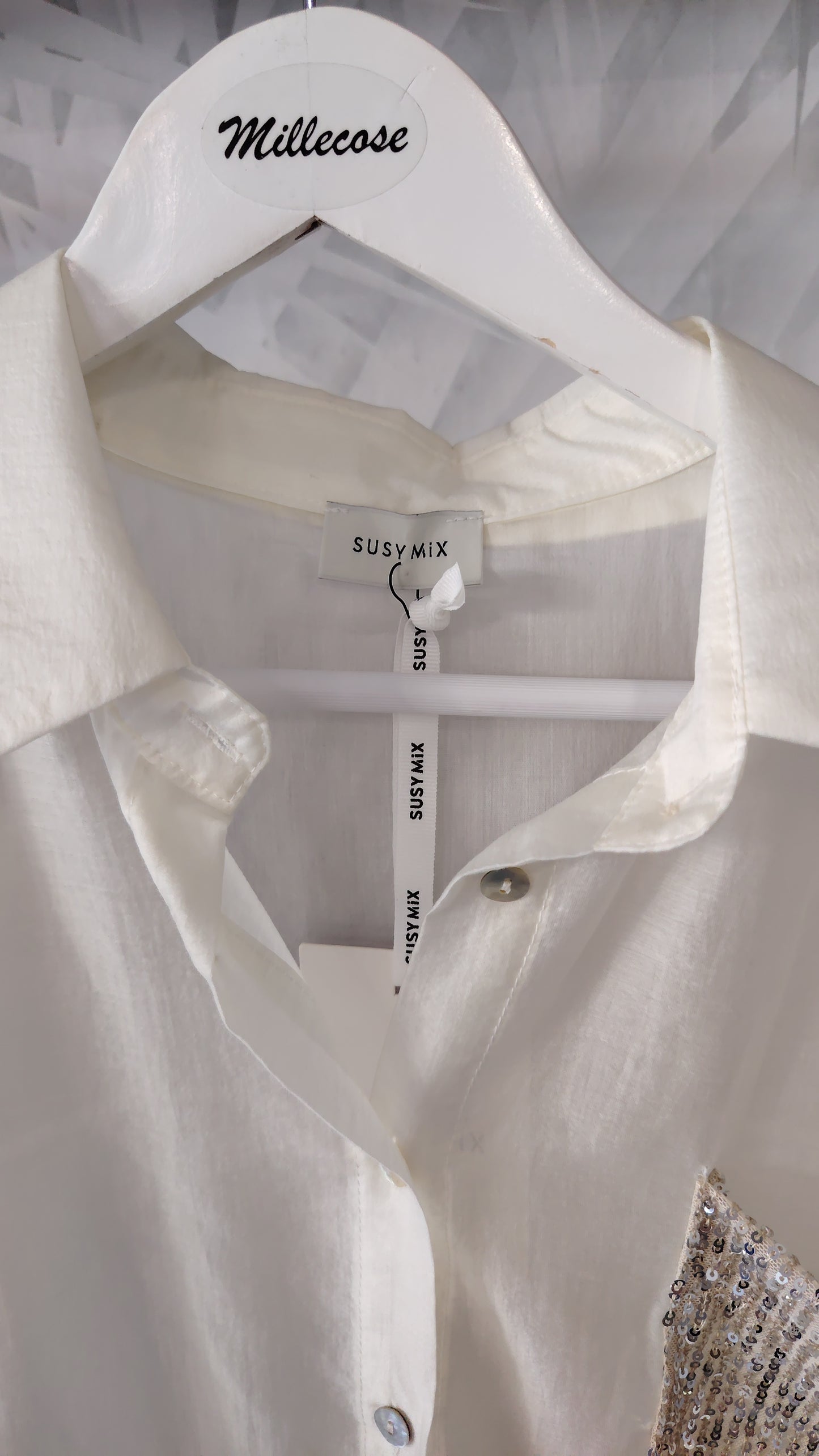 Camicia tasca paillettes