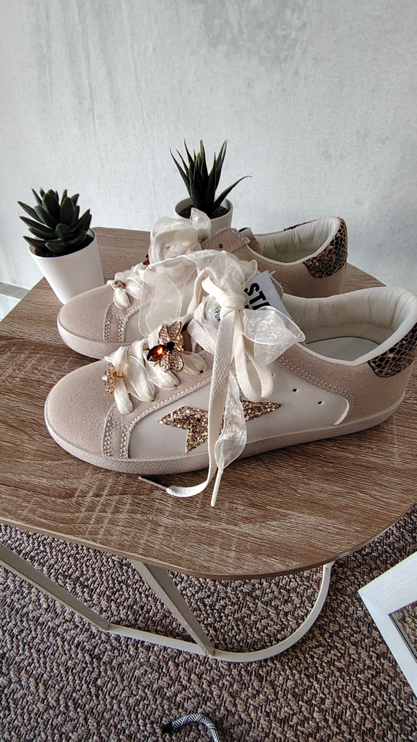 Sneakers ecopelle panna