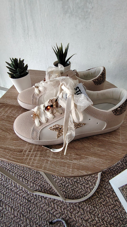 Sneakers ecopelle panna