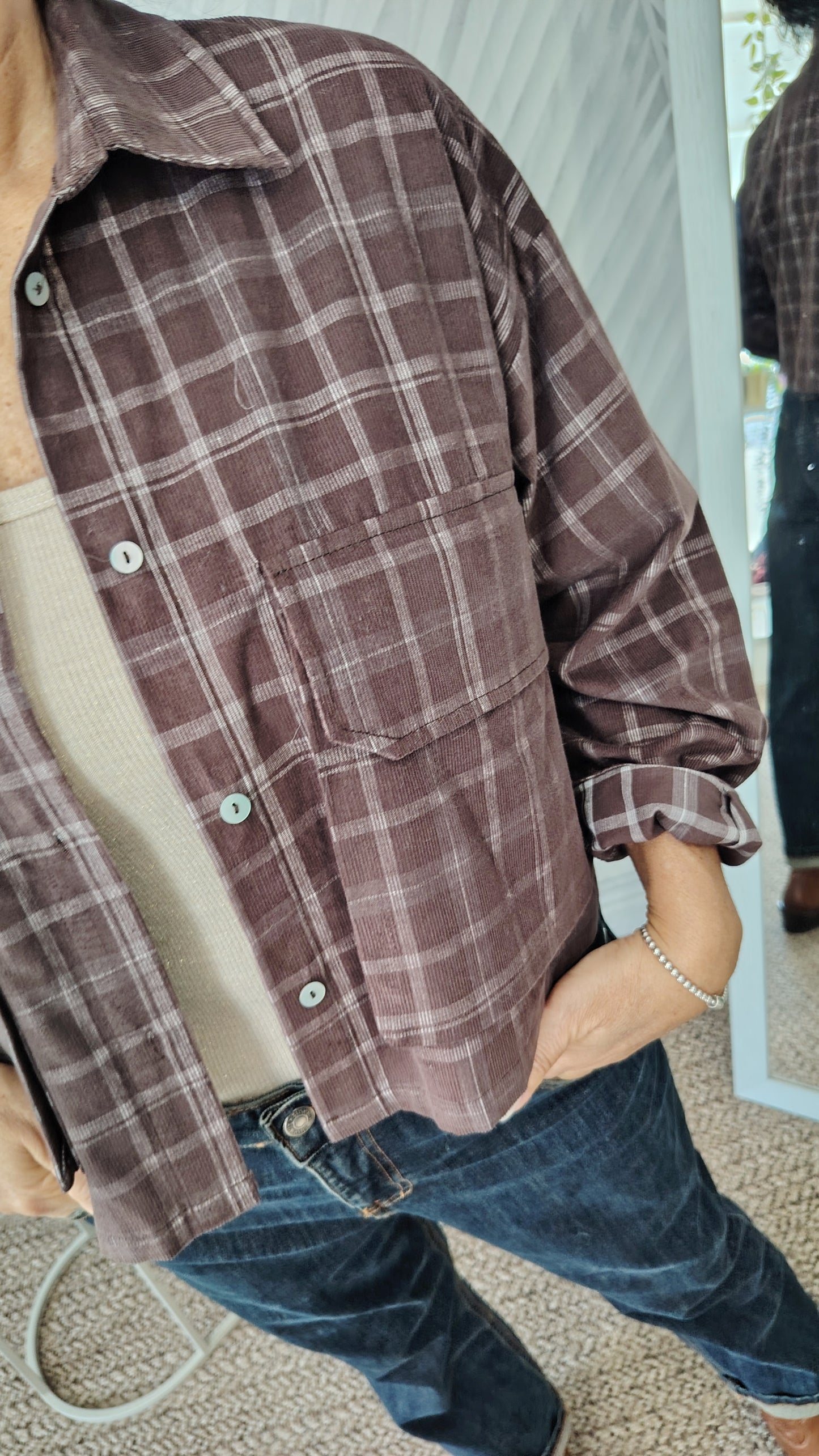 Camicia crop quadri