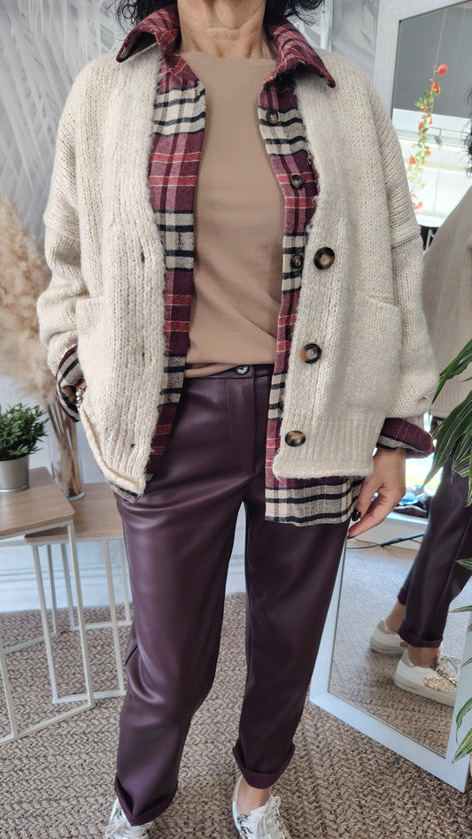 Pantaloni carrot ecopelle