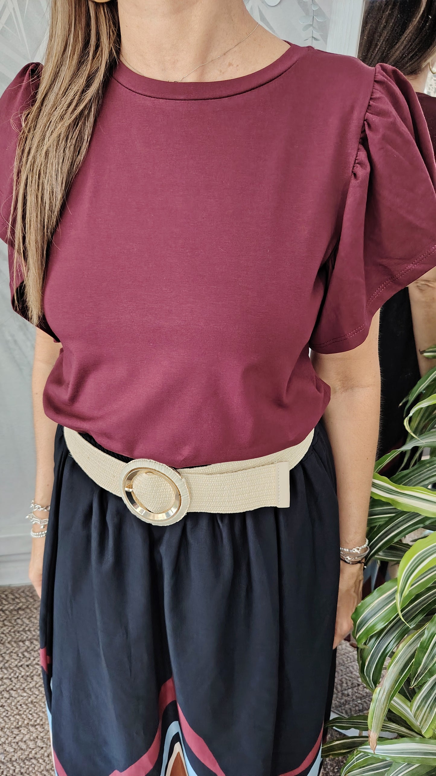 Maglia maniche rouches