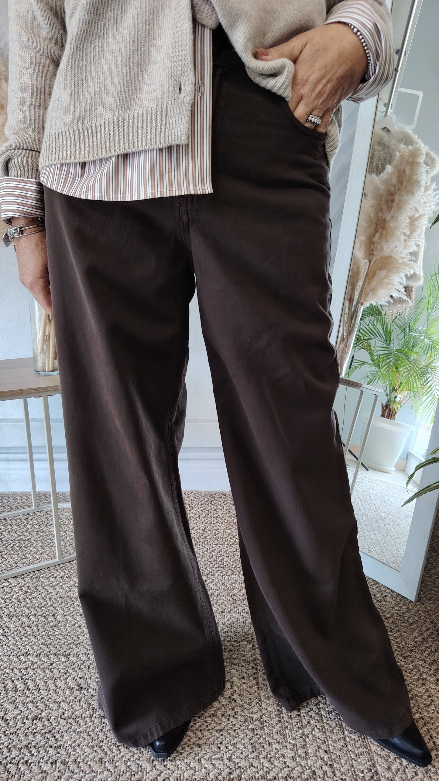 Pantalone largo cinque tasche