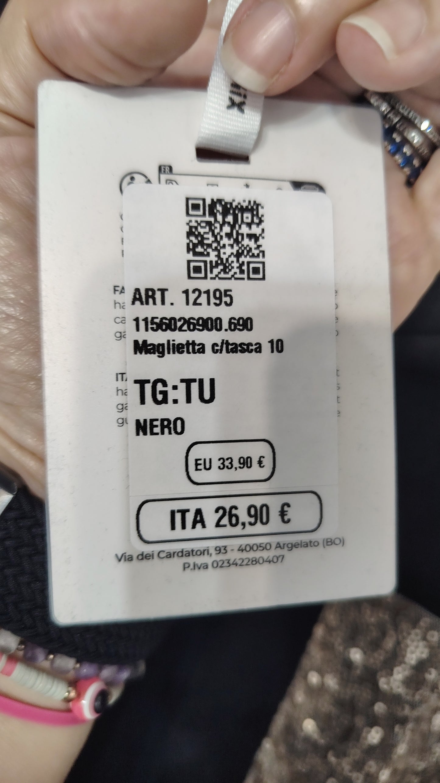Maglietta tasca paiettes