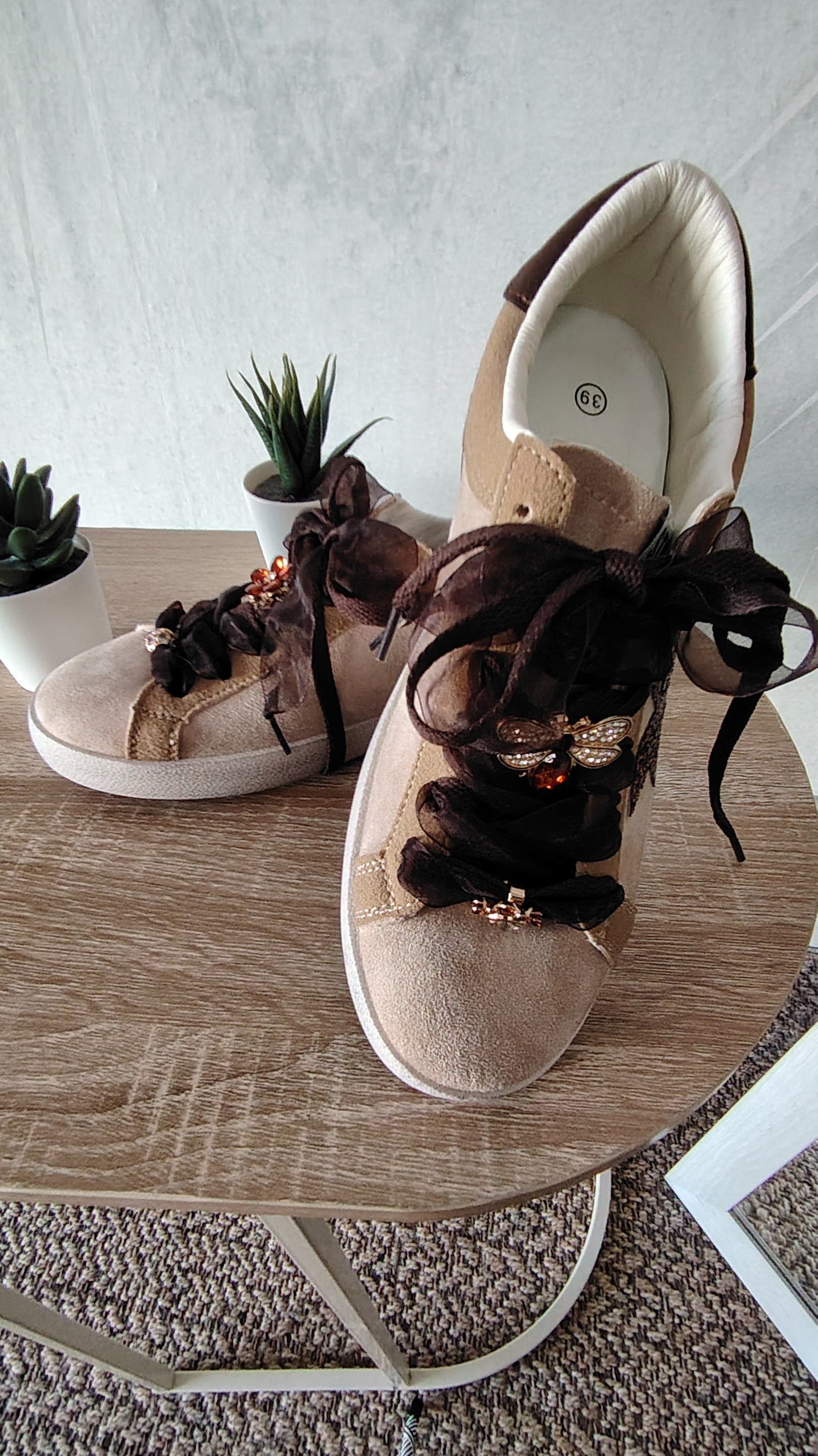 Sneakers ecopelle taupe