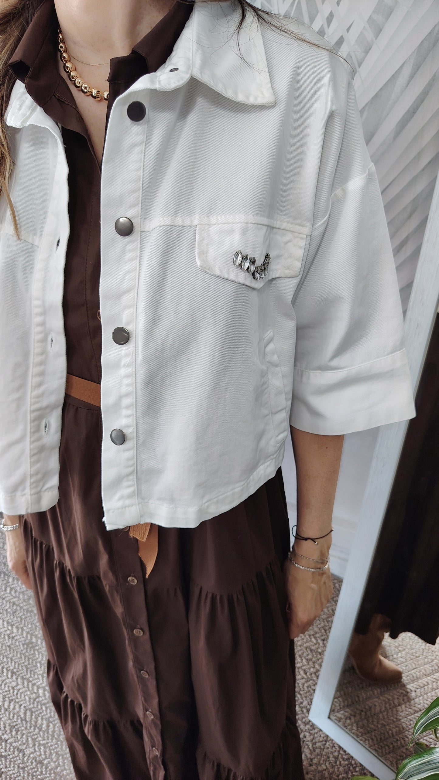 Giubbino crop manica 3/4