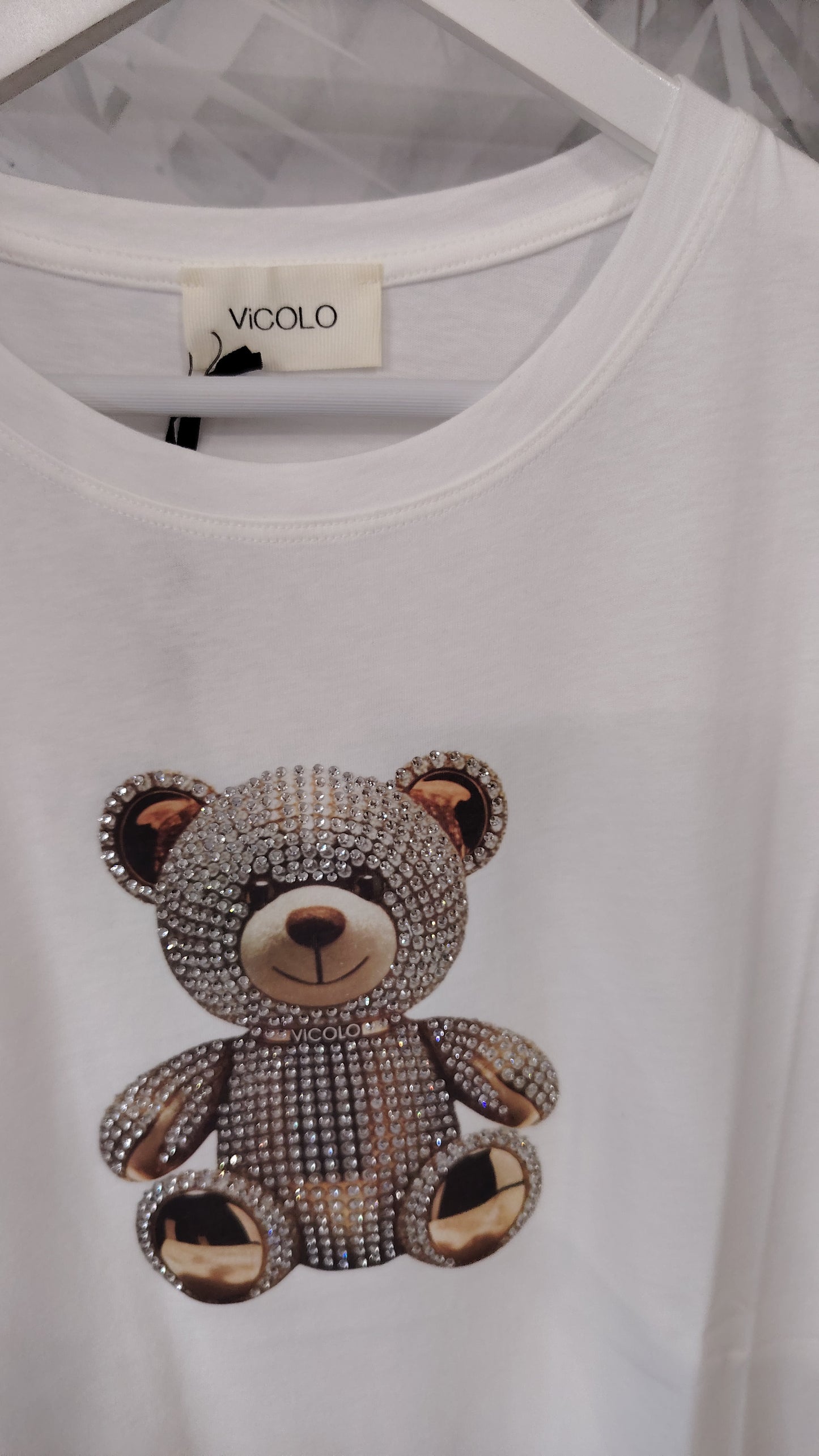 T-shirt Vicolo orsetto strass