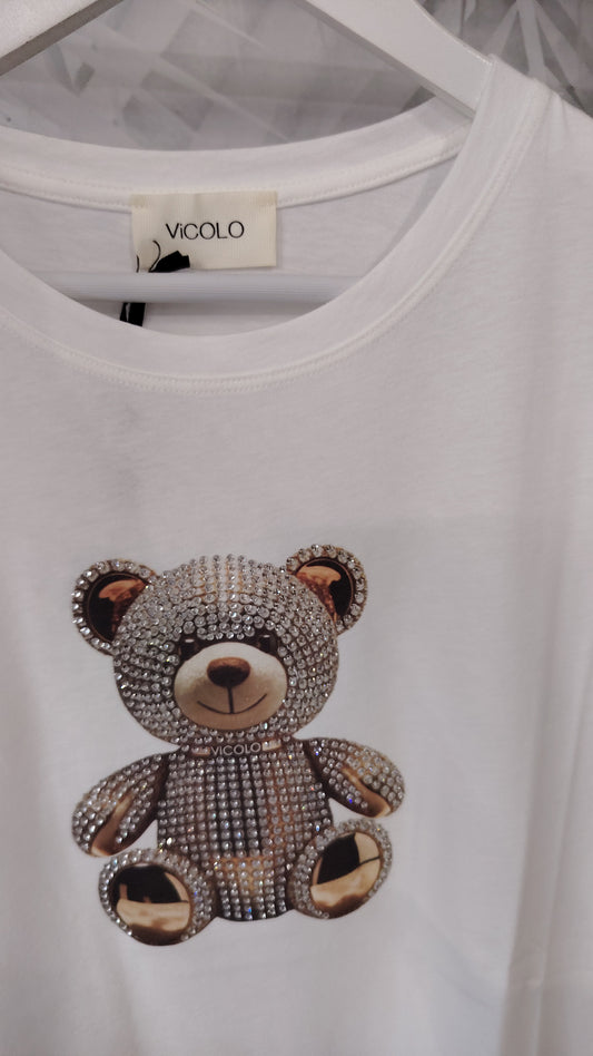 T-shirt Vicolo orsetto strass