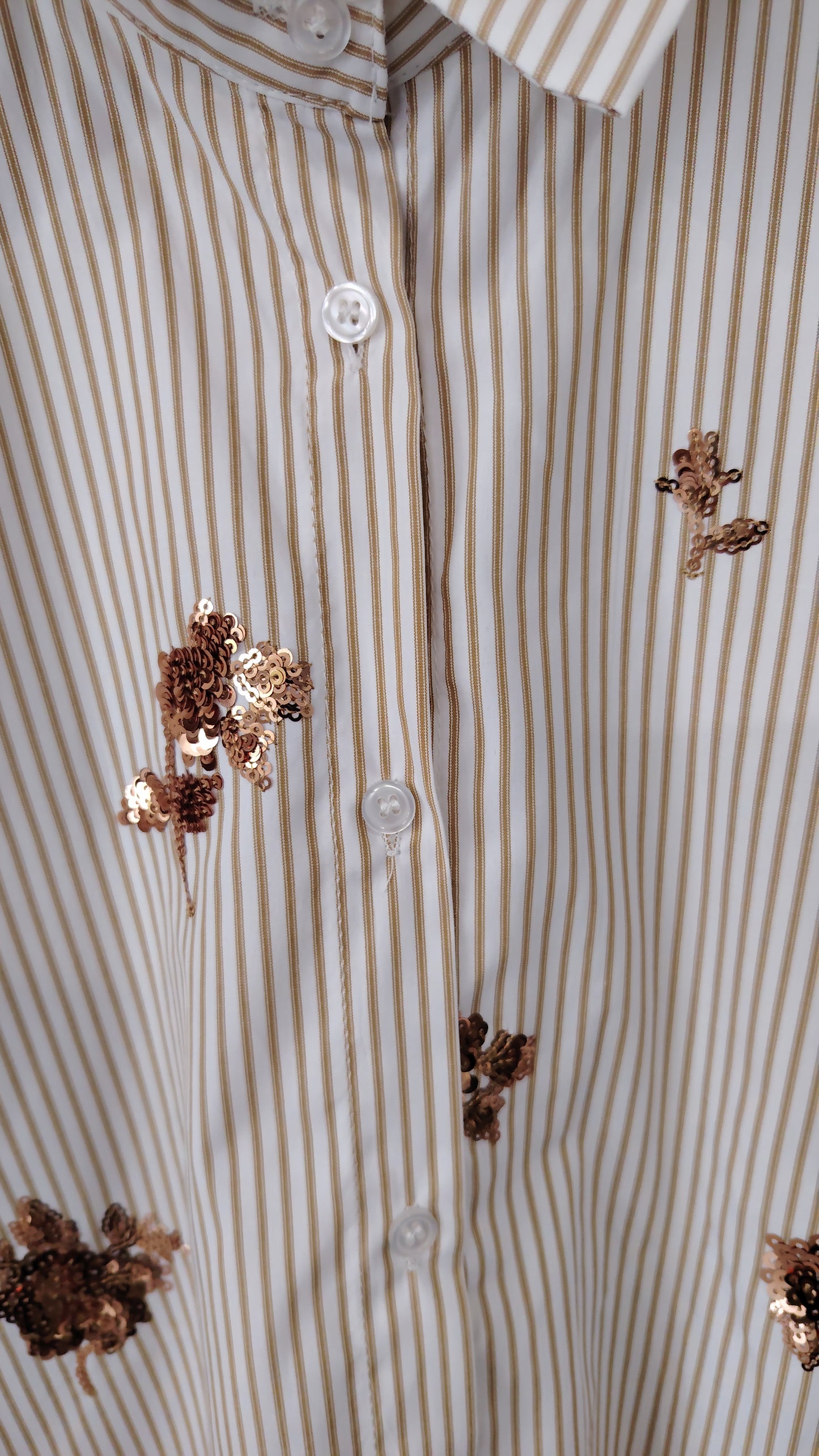 Camicia gessata con paillettes
