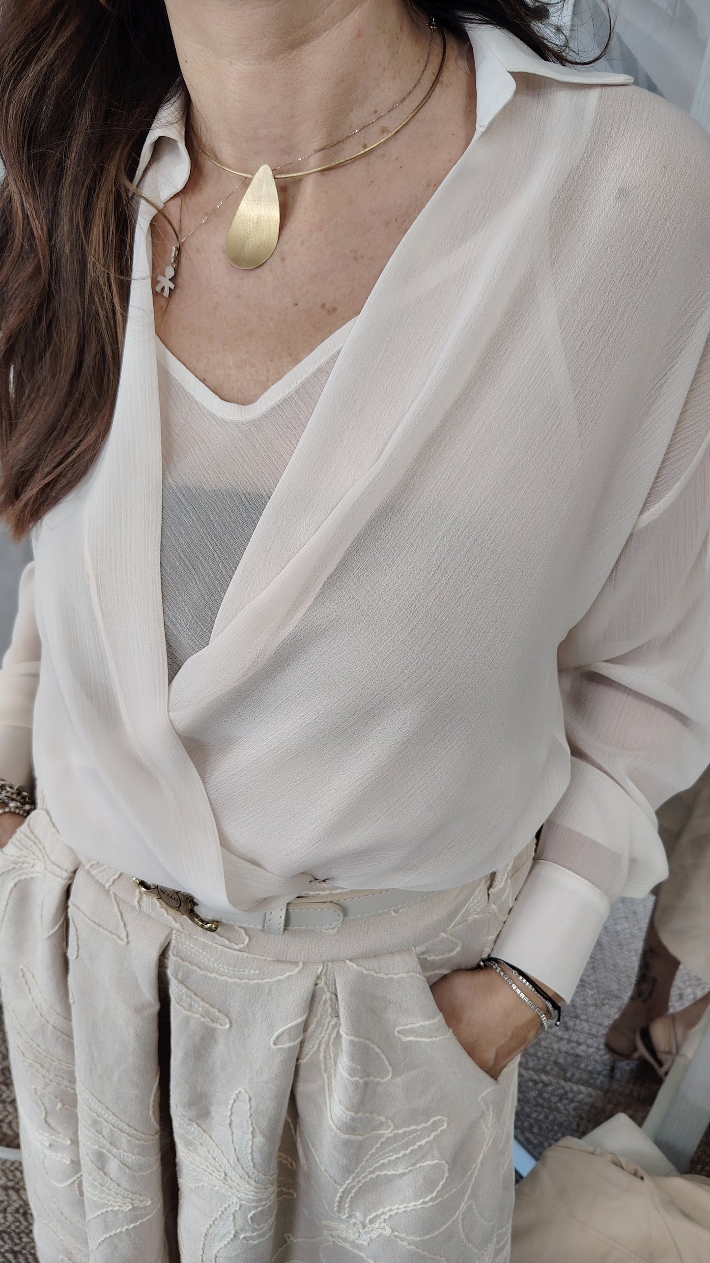 Blusa+canotta in georgette