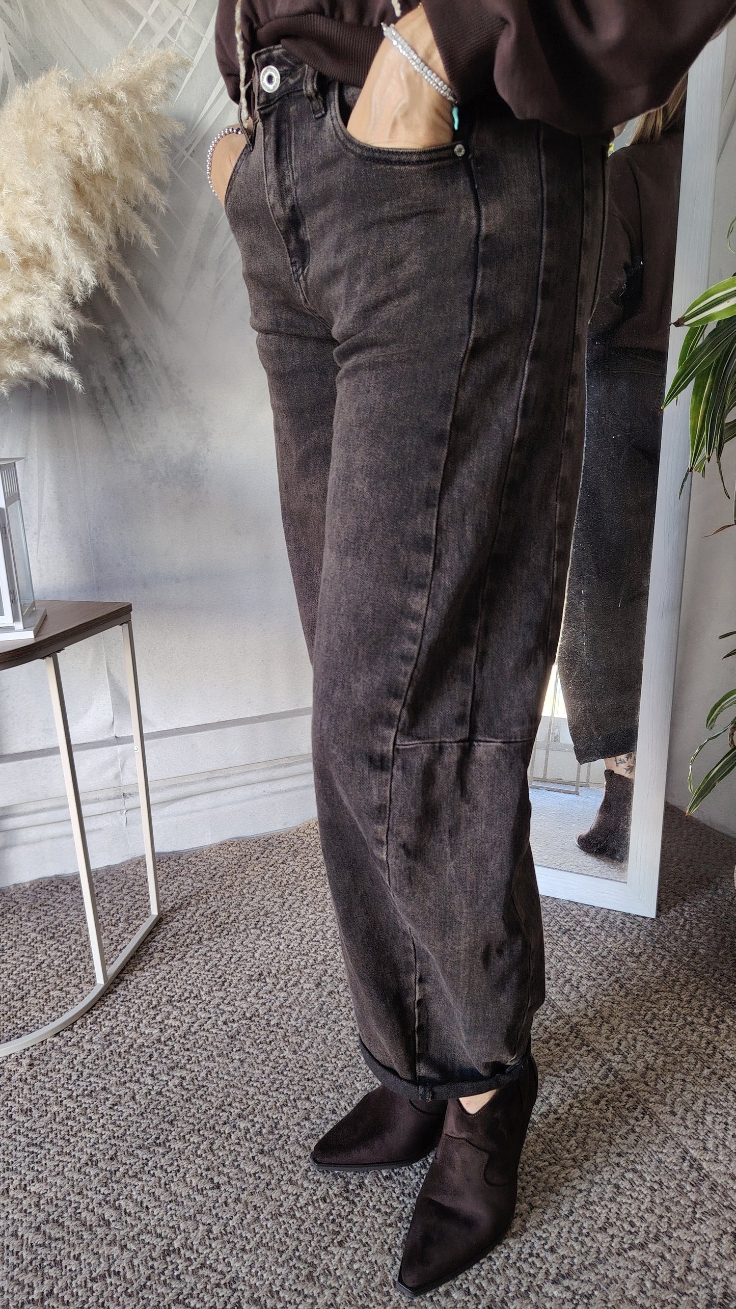 Jeans lavaggio marrone