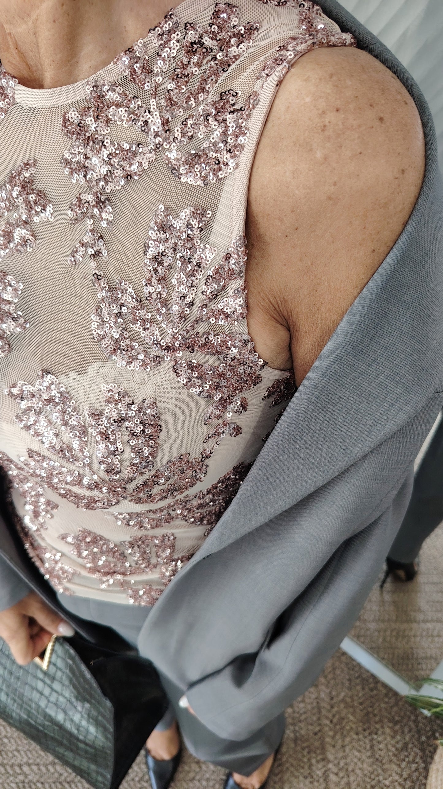 Canotta tulle e paillettes