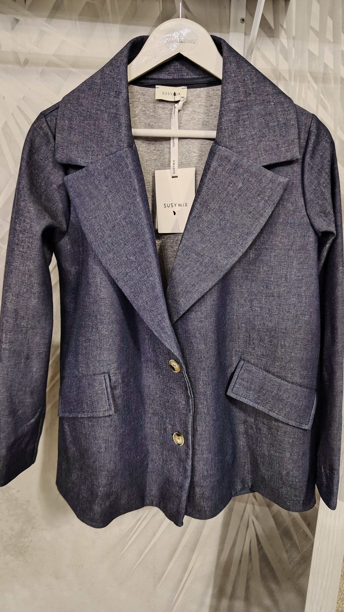 Giacca neoprene effetto denim