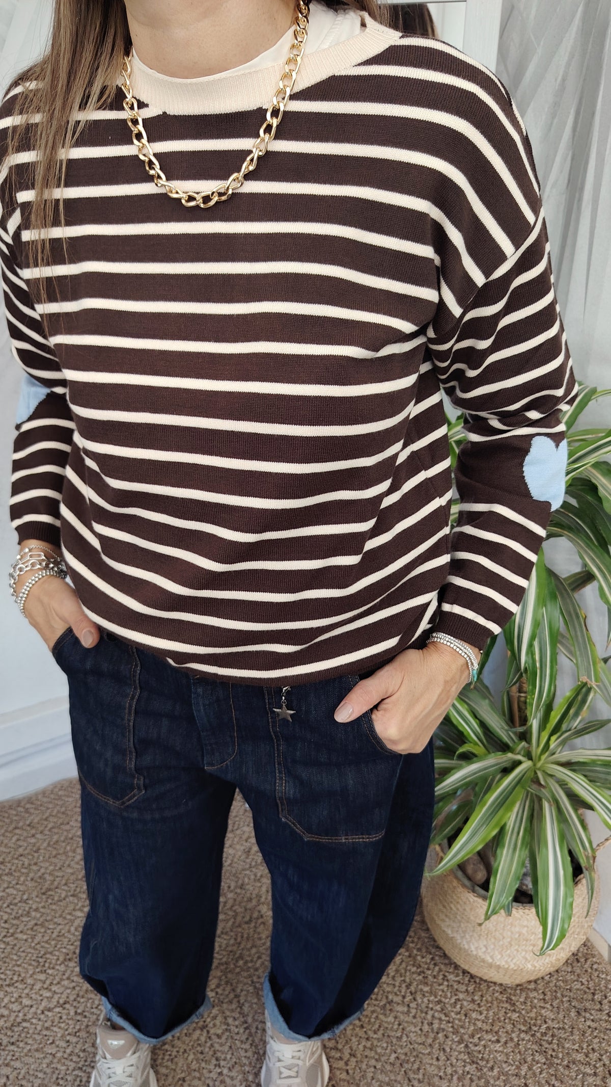 Pull righe con cuore
