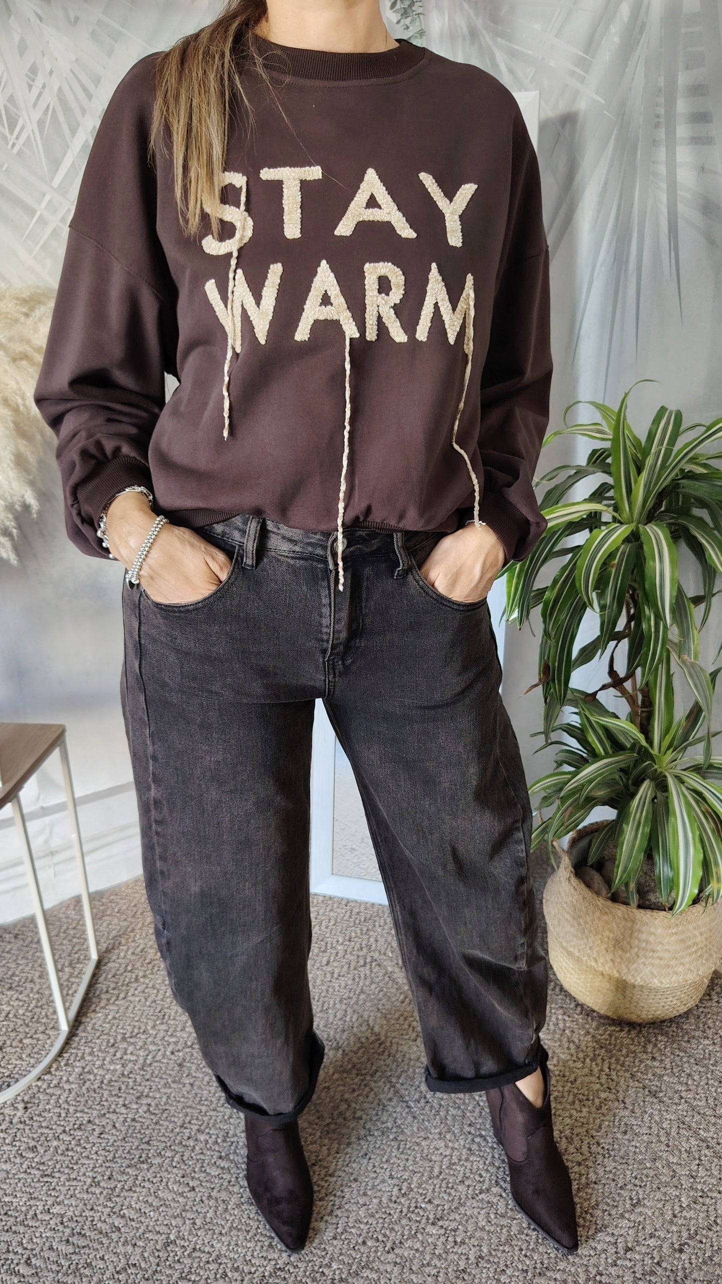 Jeans lavaggio marrone