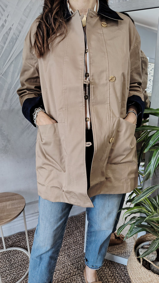 Giubbotto cotone bordi a contrasto