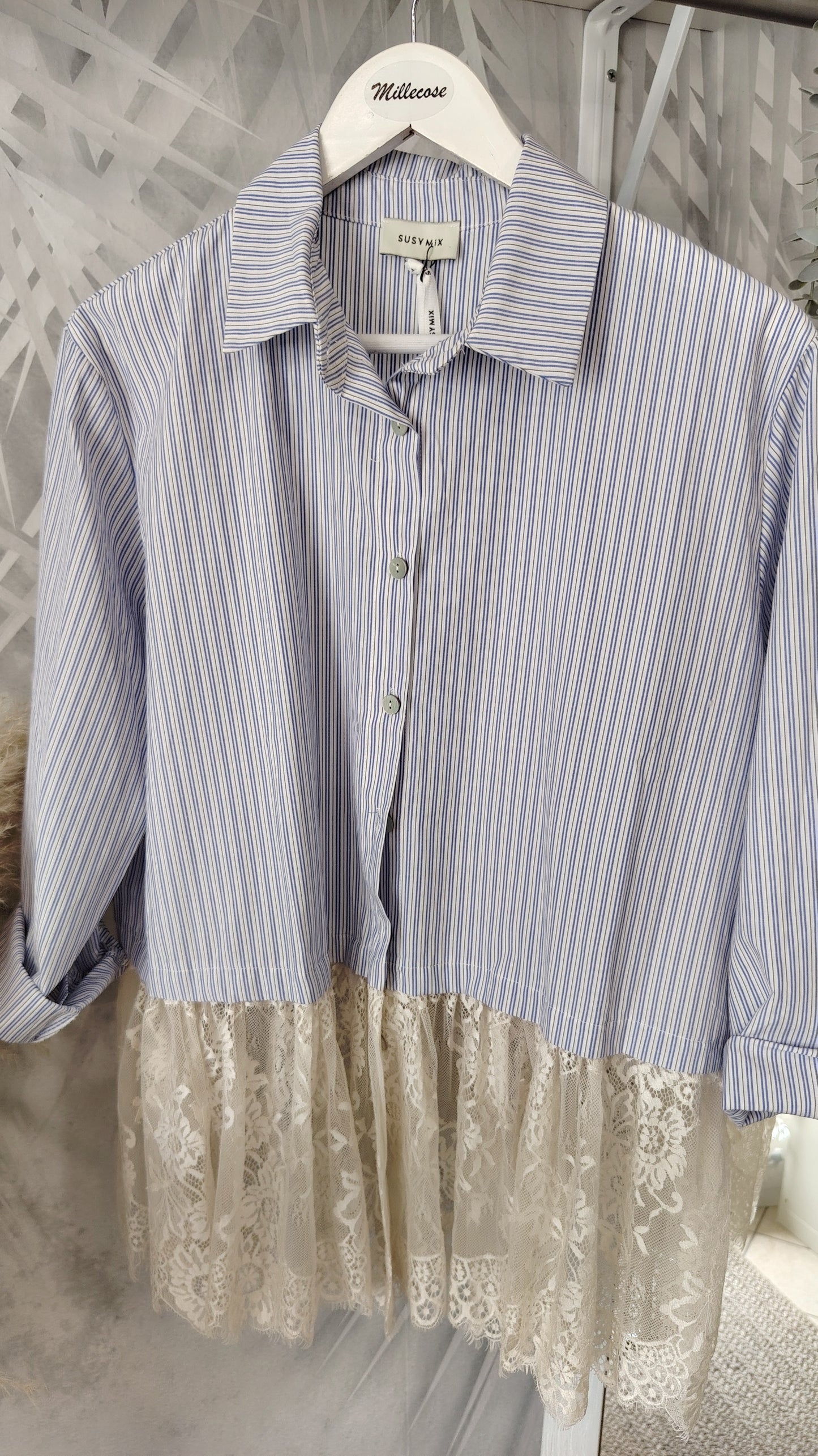Camicia over con pizzo