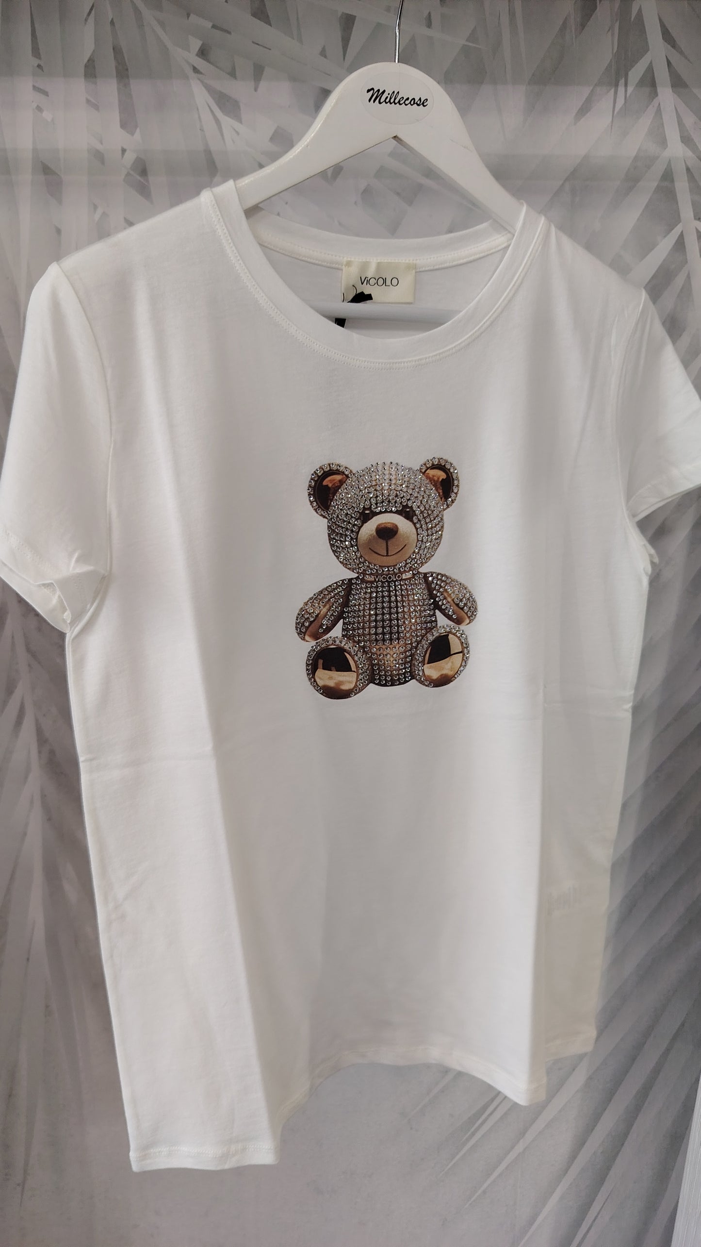 T-shirt Vicolo orsetto strass